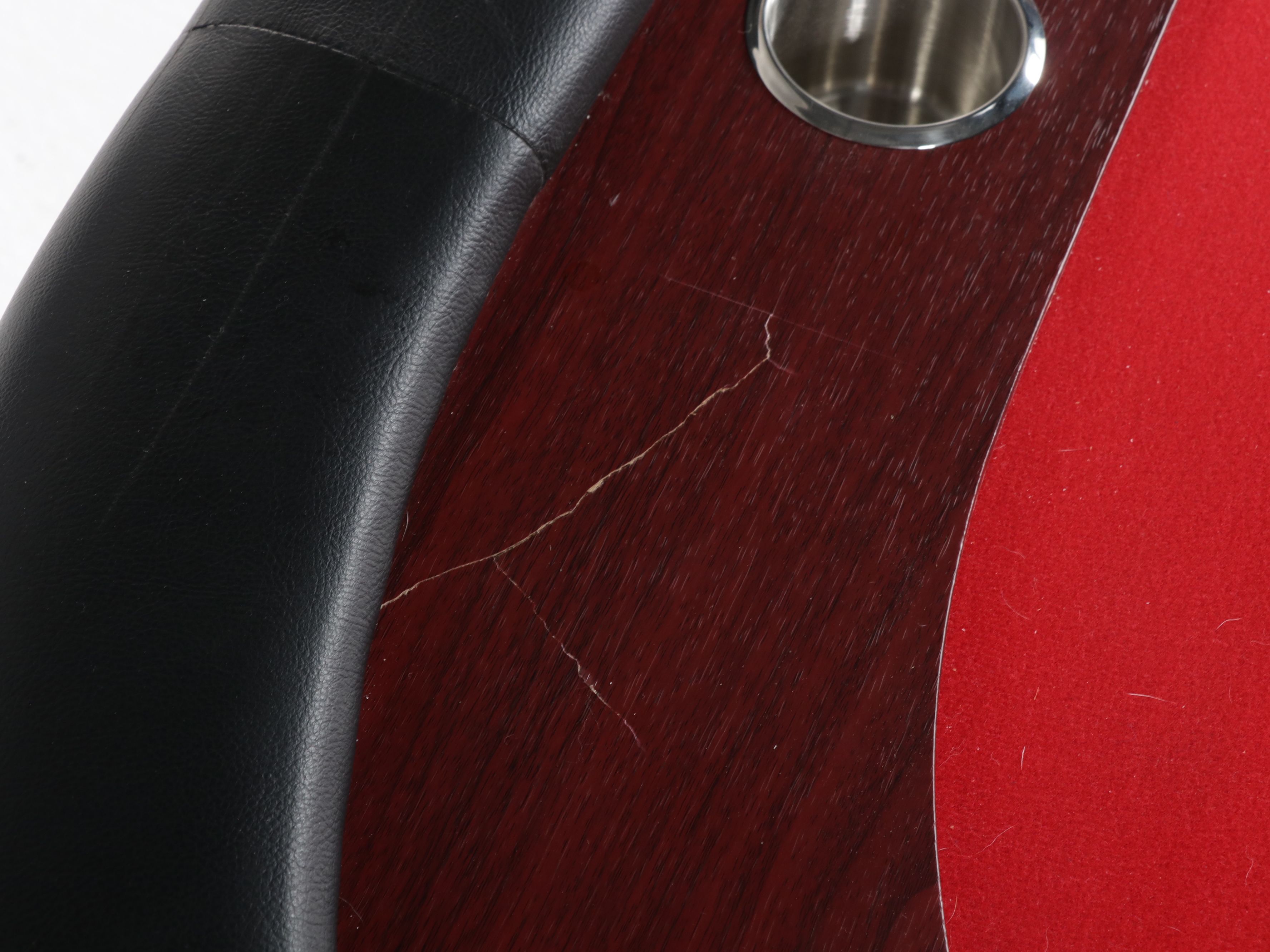 Ten Player Oval Poker Table with Red Baize, 21st Century