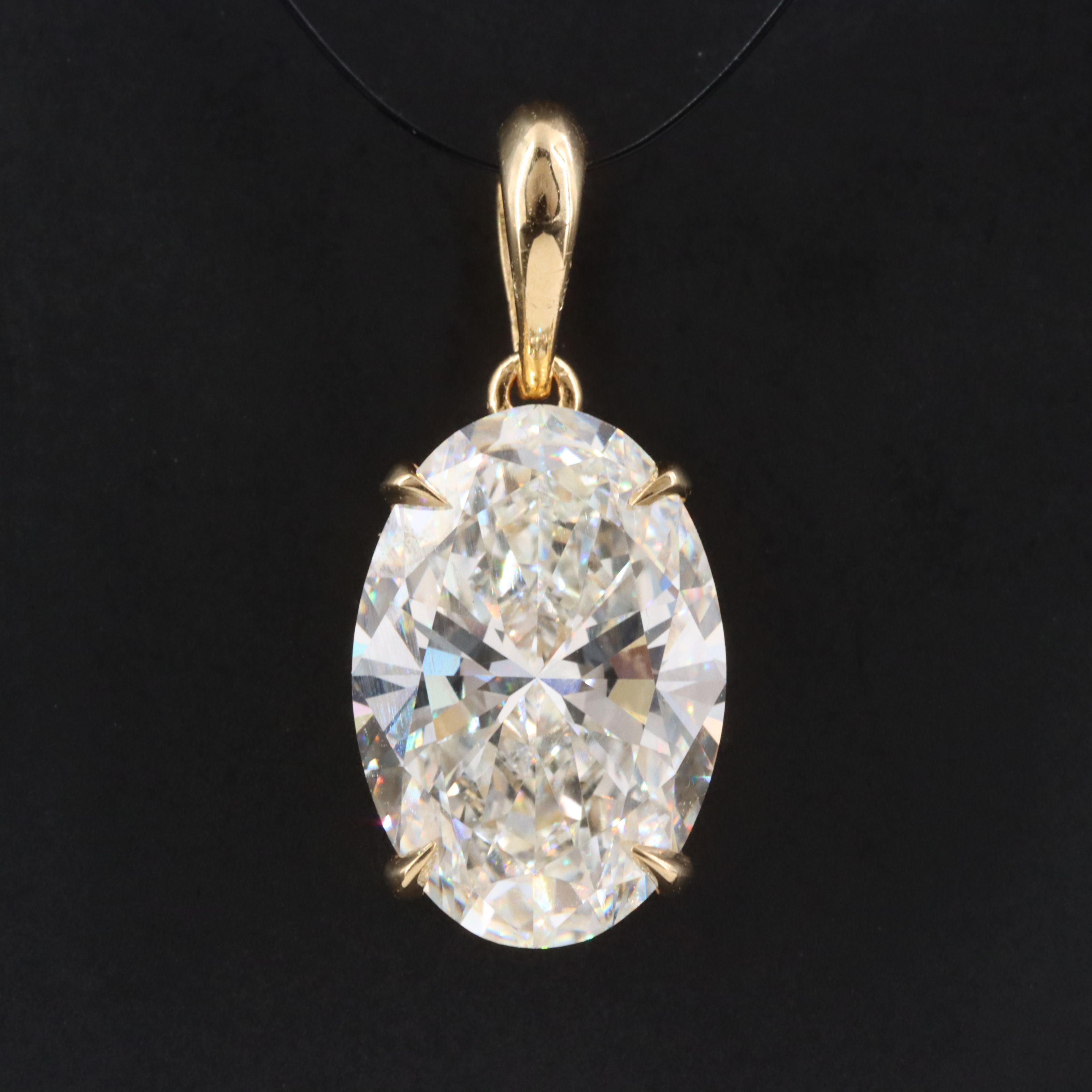 14K 4.52 CT Lab Grown Diamond Solitaire Pendant with IGI Report