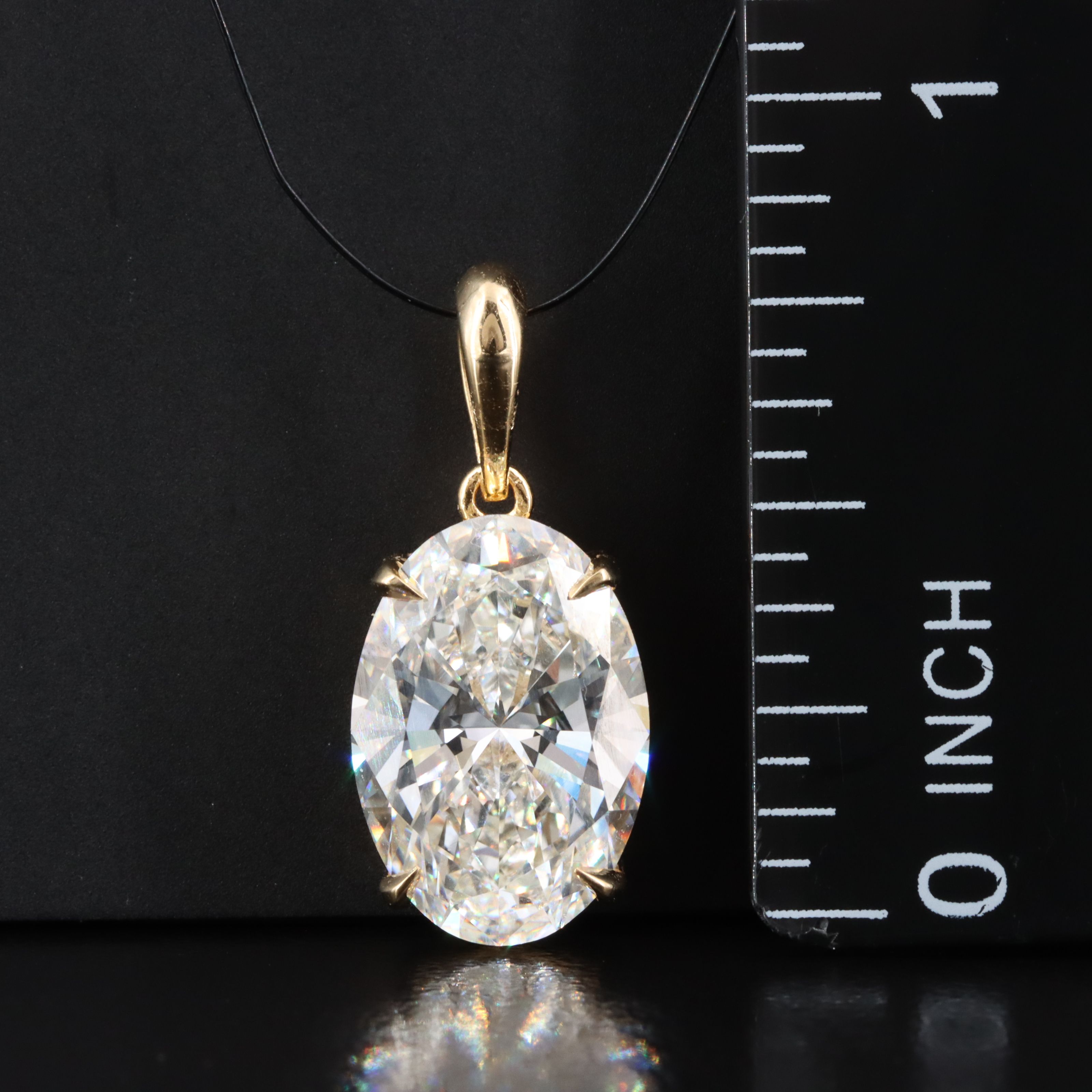 14K 4.52 CT Lab Grown Diamond Solitaire Pendant with IGI Report