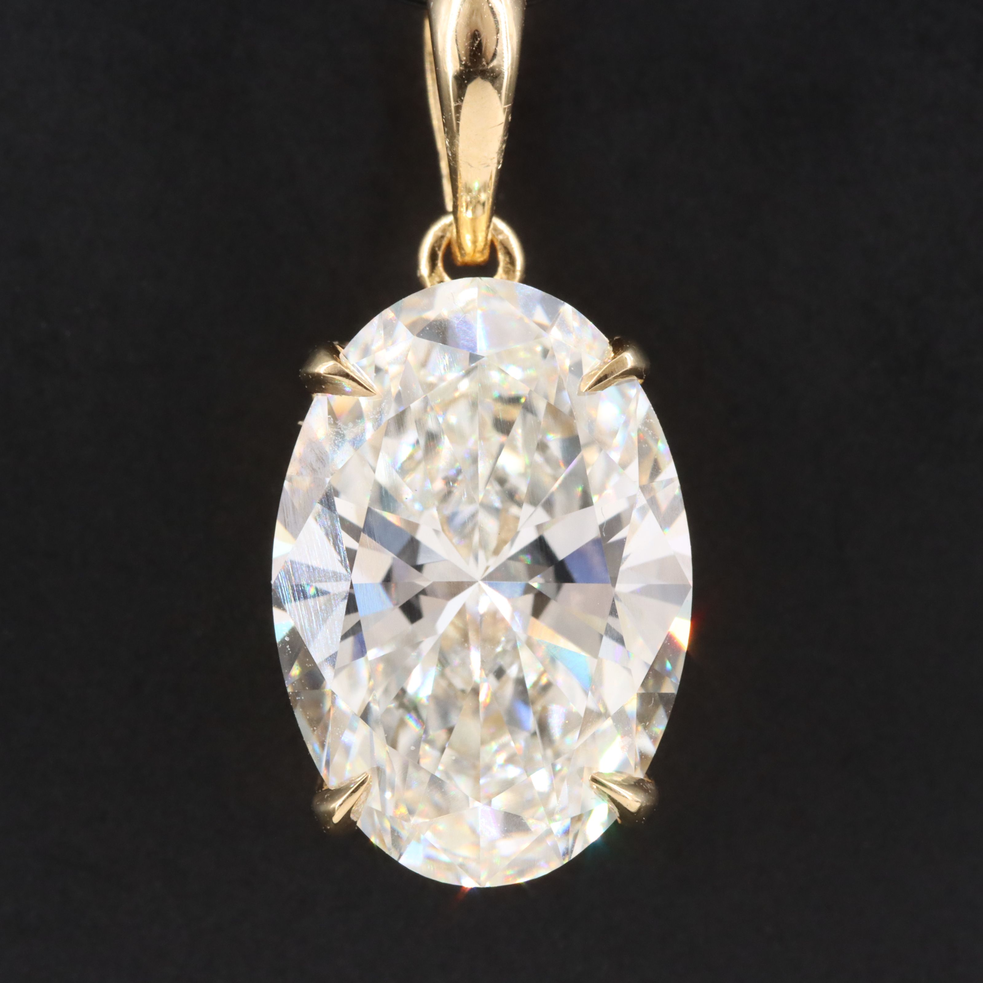14K 4.52 CT Lab Grown Diamond Solitaire Pendant with IGI Report