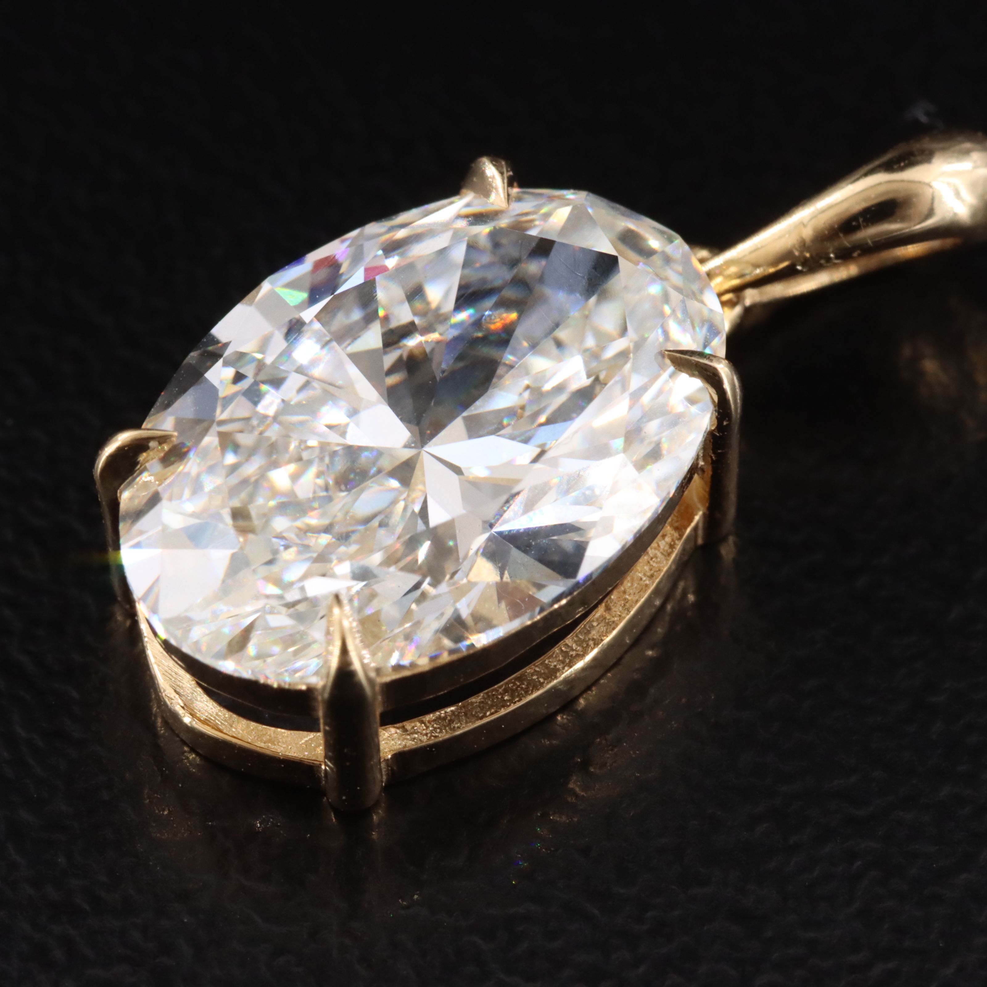 14K 4.52 CT Lab Grown Diamond Solitaire Pendant with IGI Report
