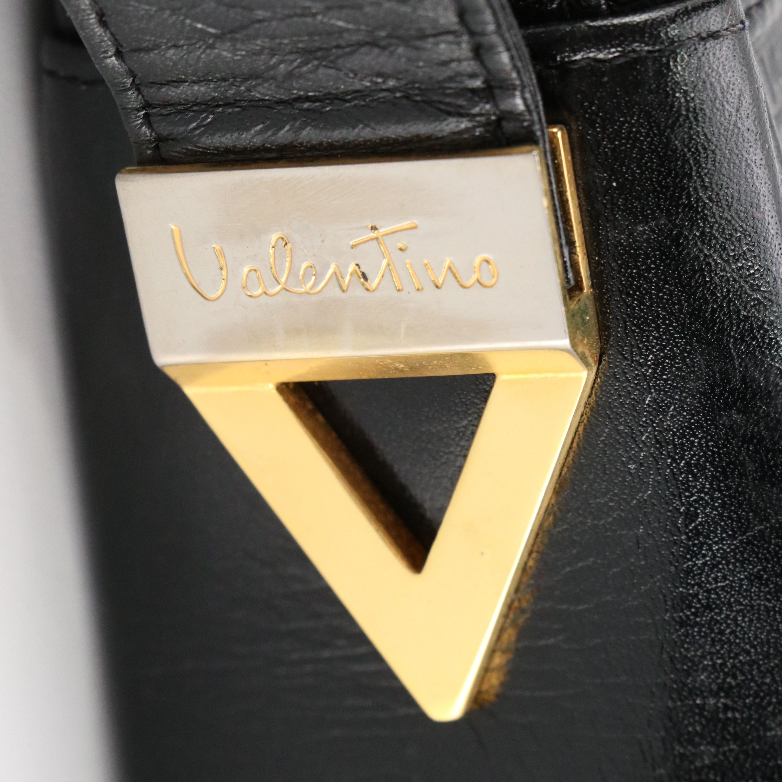 Mario Valentino Shoulder Bag in Logo Embossed Leather