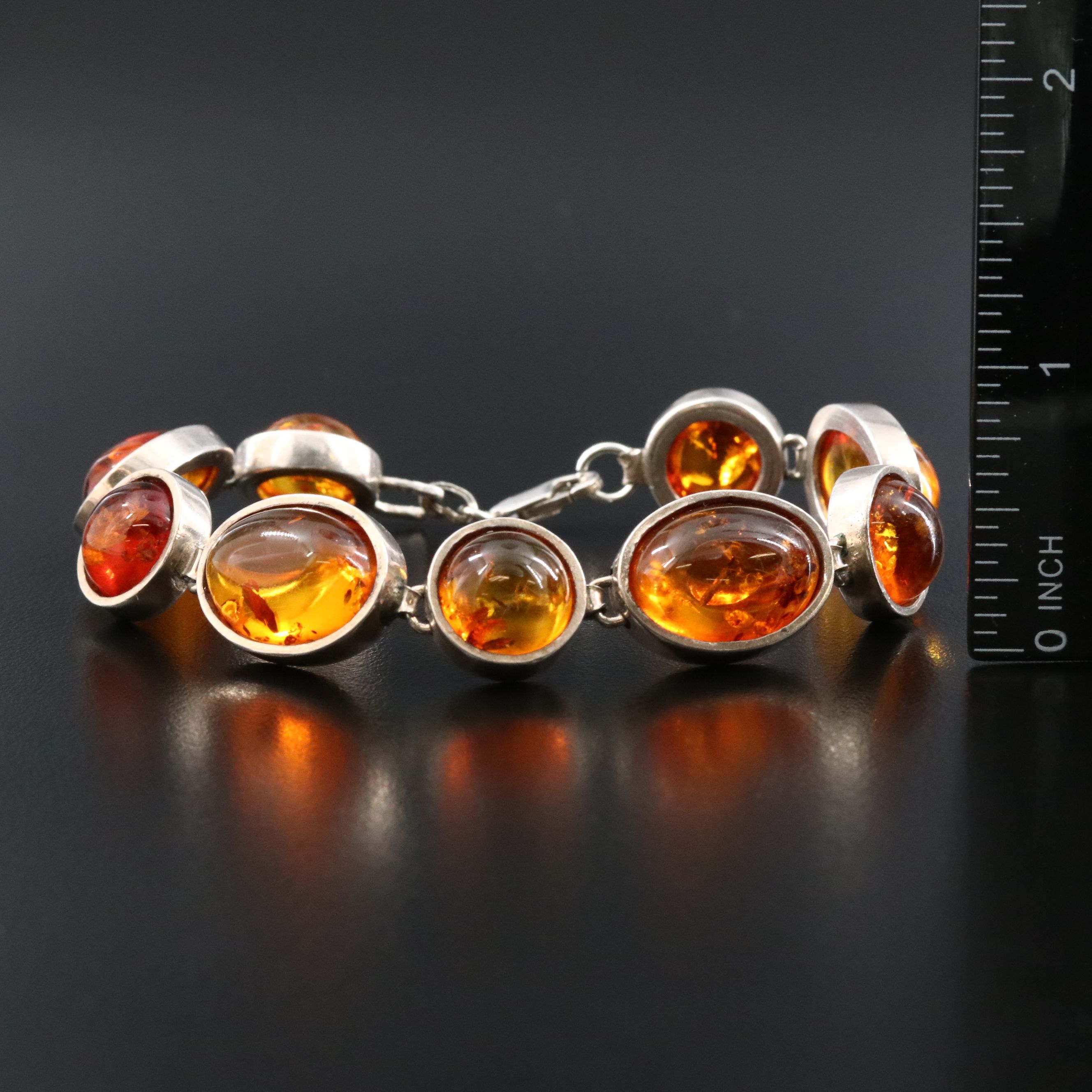 Sterling Amber Bracelet