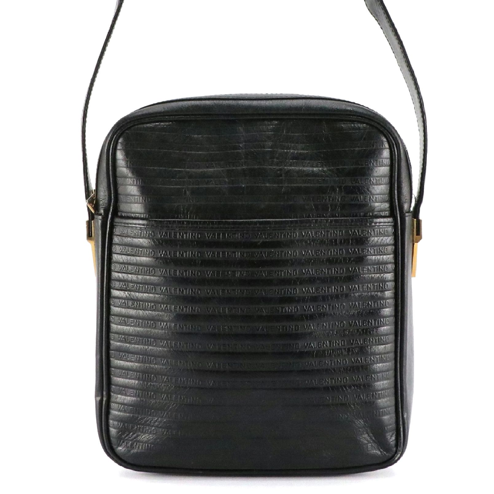 Mario Valentino Shoulder Bag in Logo Embossed Leather