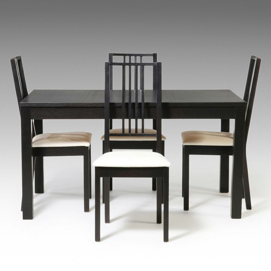 IKEA "BJURSTA" Extendable Dining Table and Four "BÖRJE" Chairs