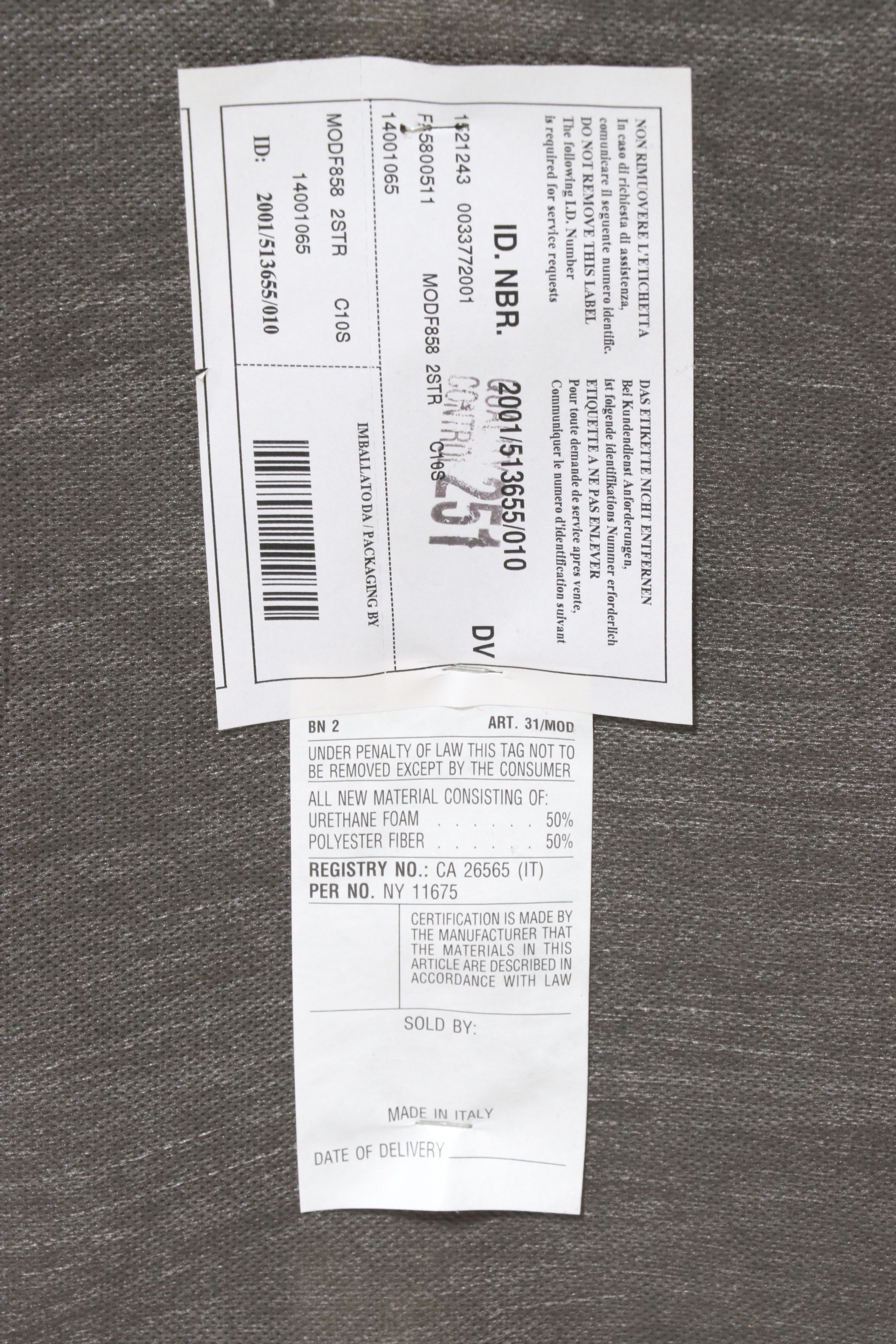 Natuzzi Editions "Vincenzo" Italian Leather Loveseat