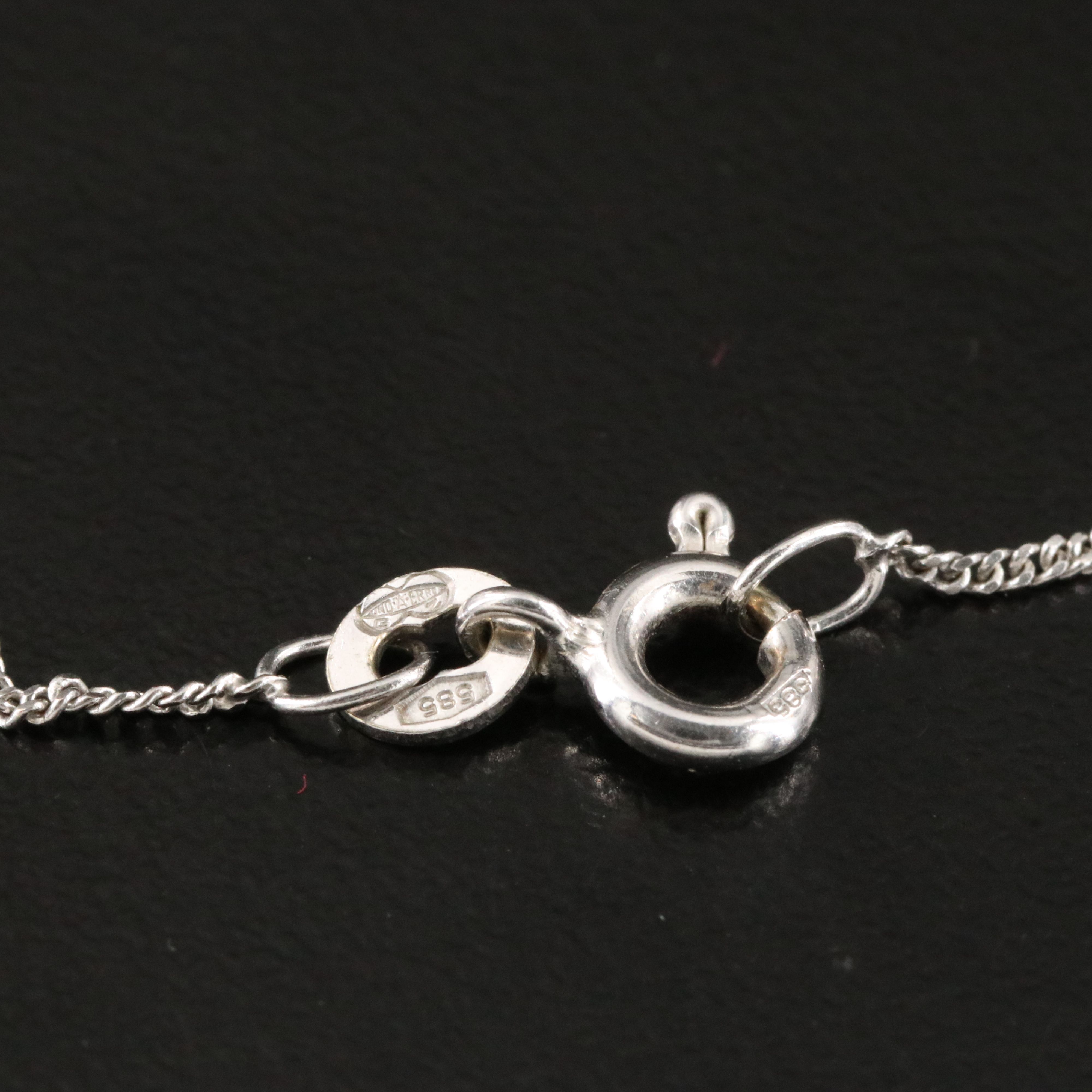 14K Emerald and Diamond Heart Pendant Necklace