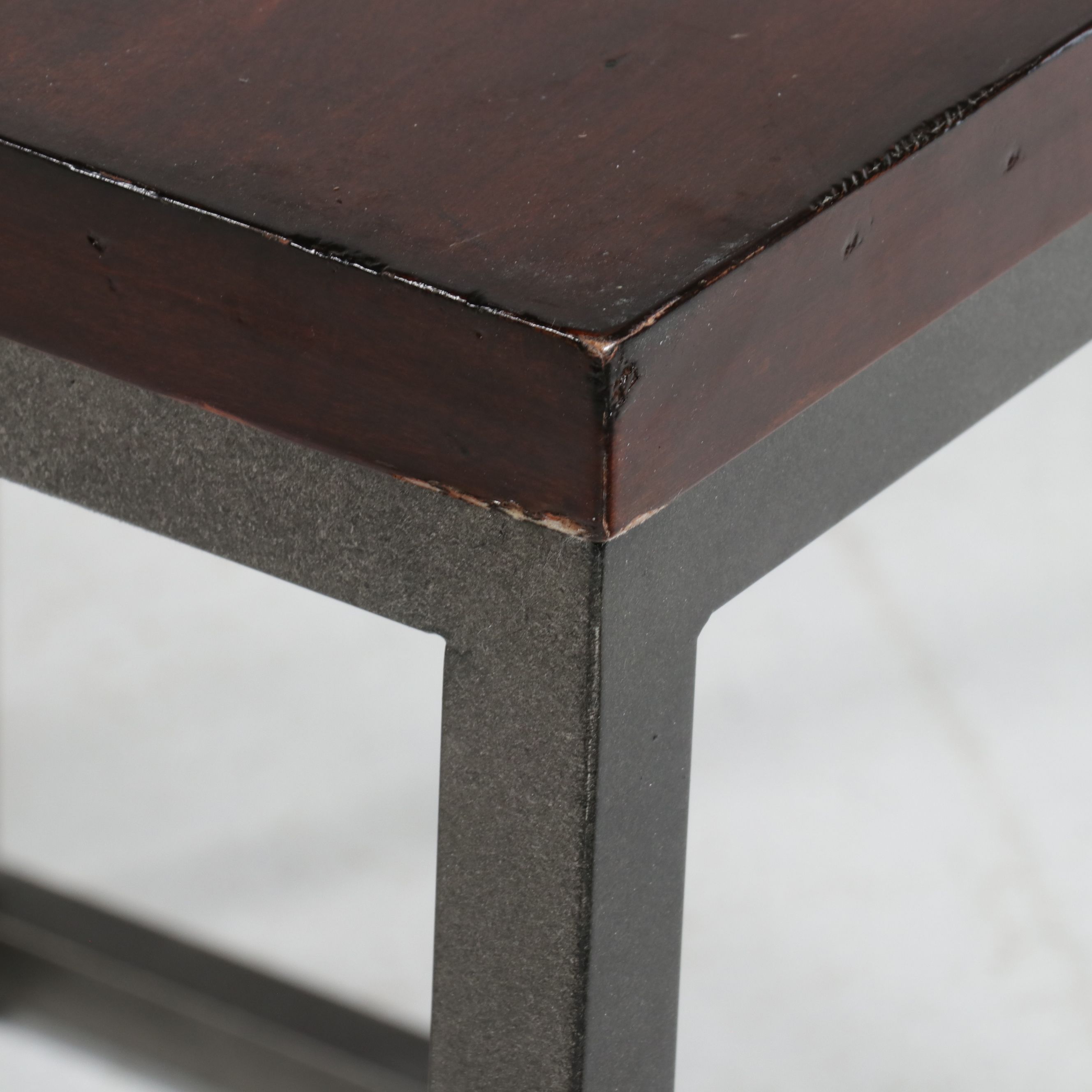 Industrial Modern Wood and Metal Three-Piece Coffee and Side Table Set