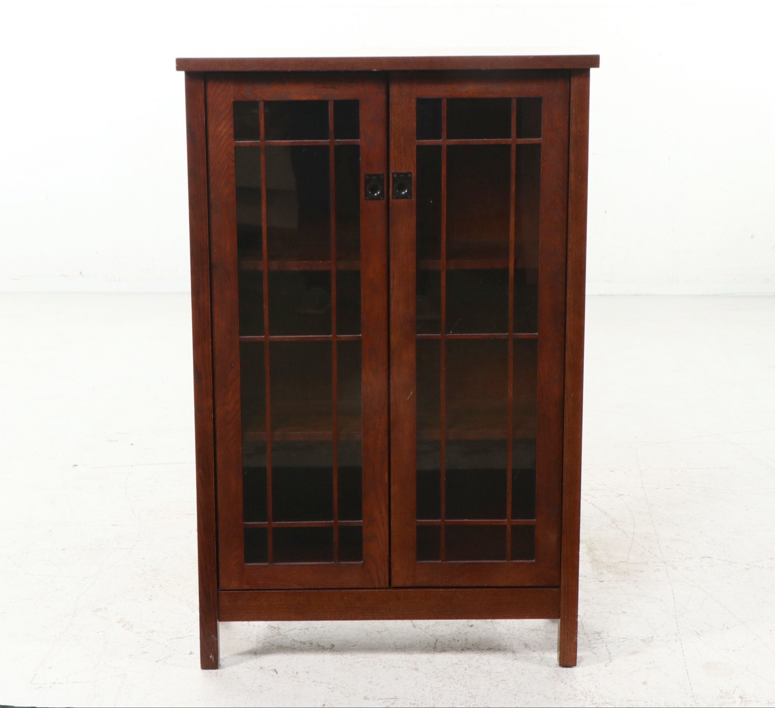 Crate & Barrel "Morris" Oak Glass-Door Bookcase, 2011