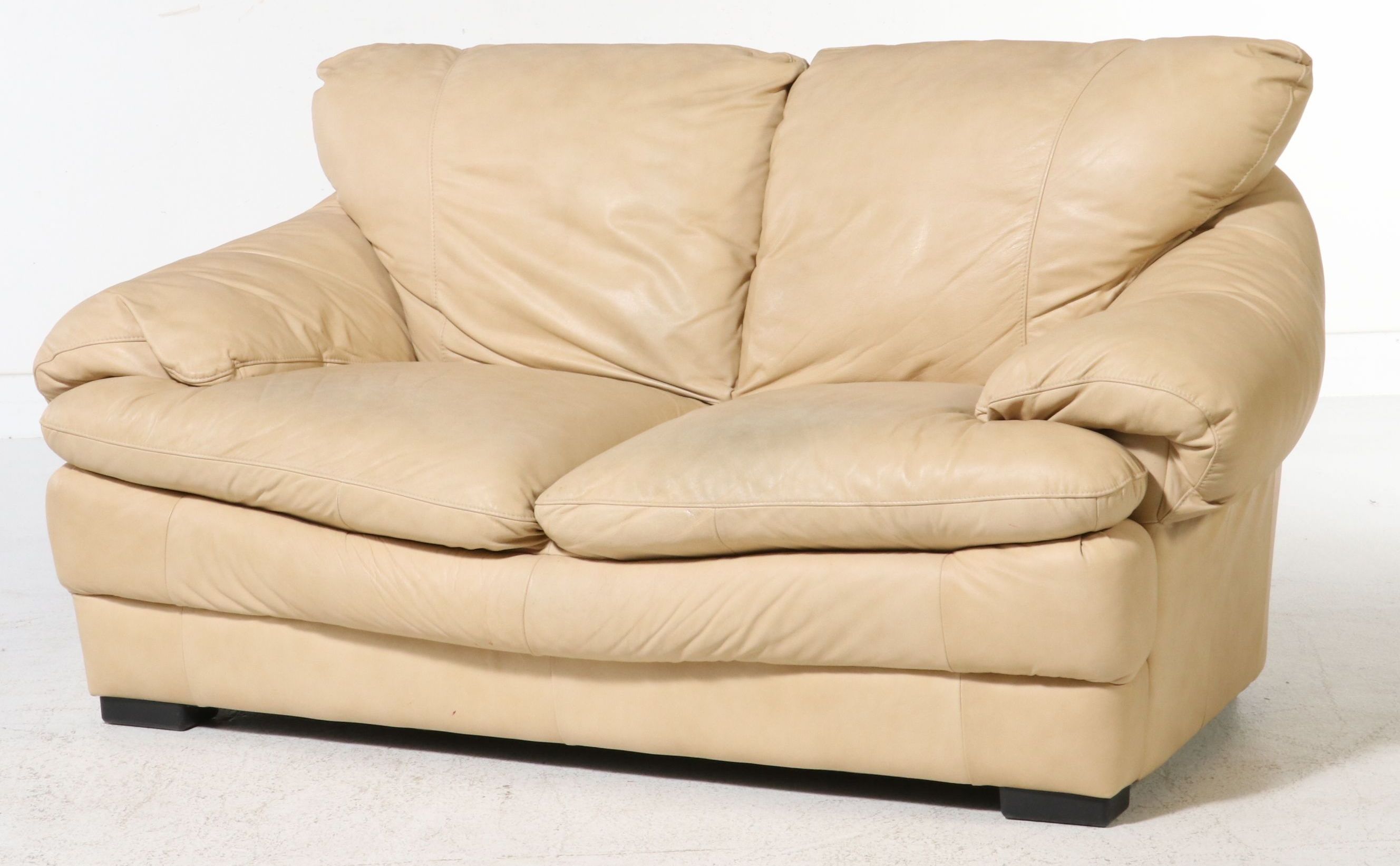 Natuzzi Editions "Vincenzo" Italian Leather Loveseat