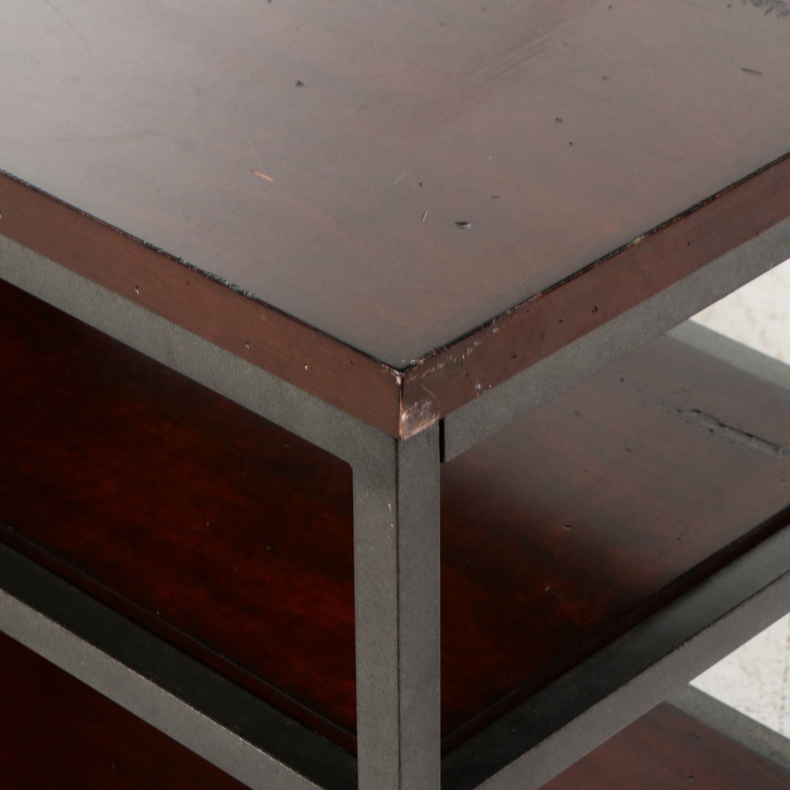 Industrial Modern Iron and Wood Open Shelving Unit, 21st Century