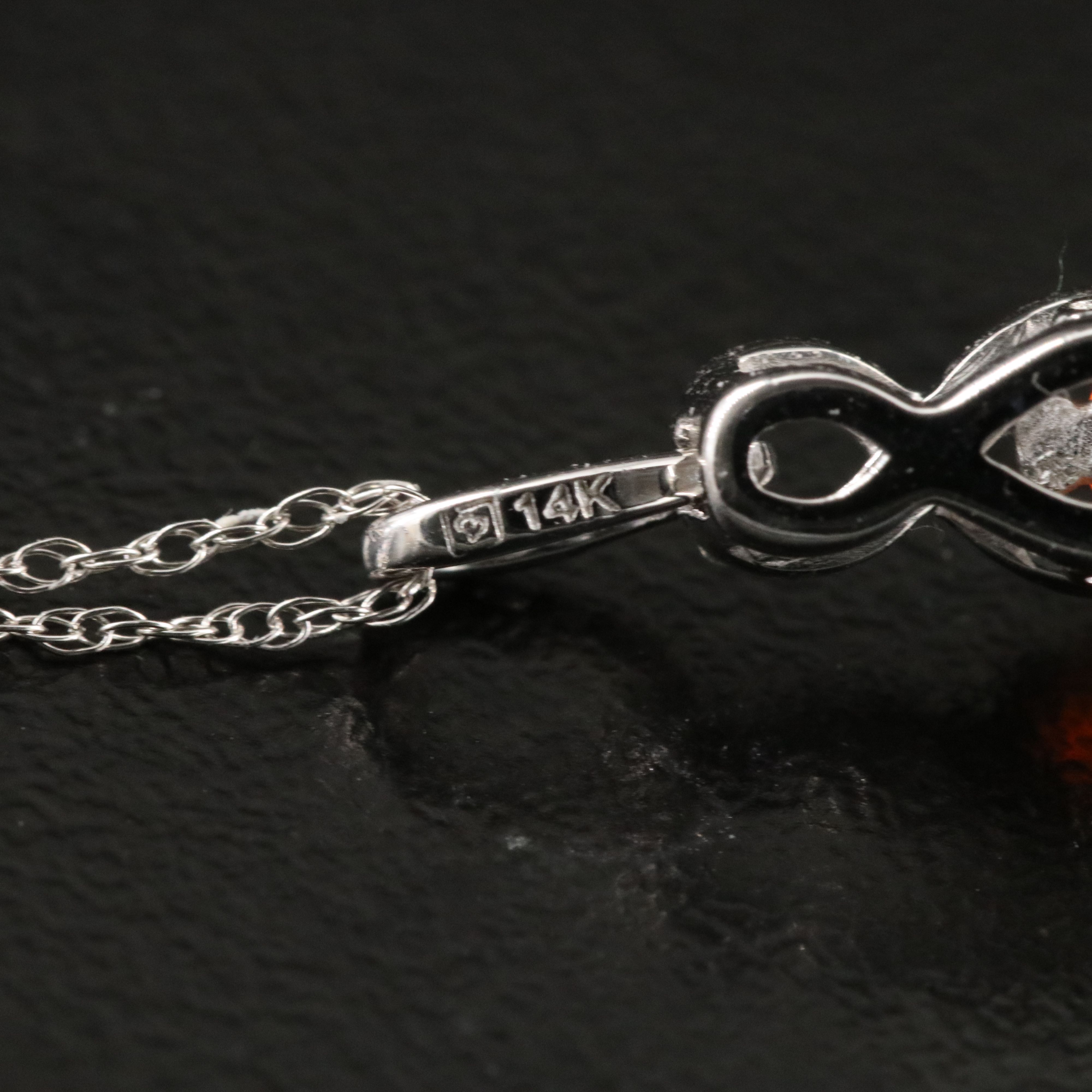 14K Opal and Diamond Pendant Necklace