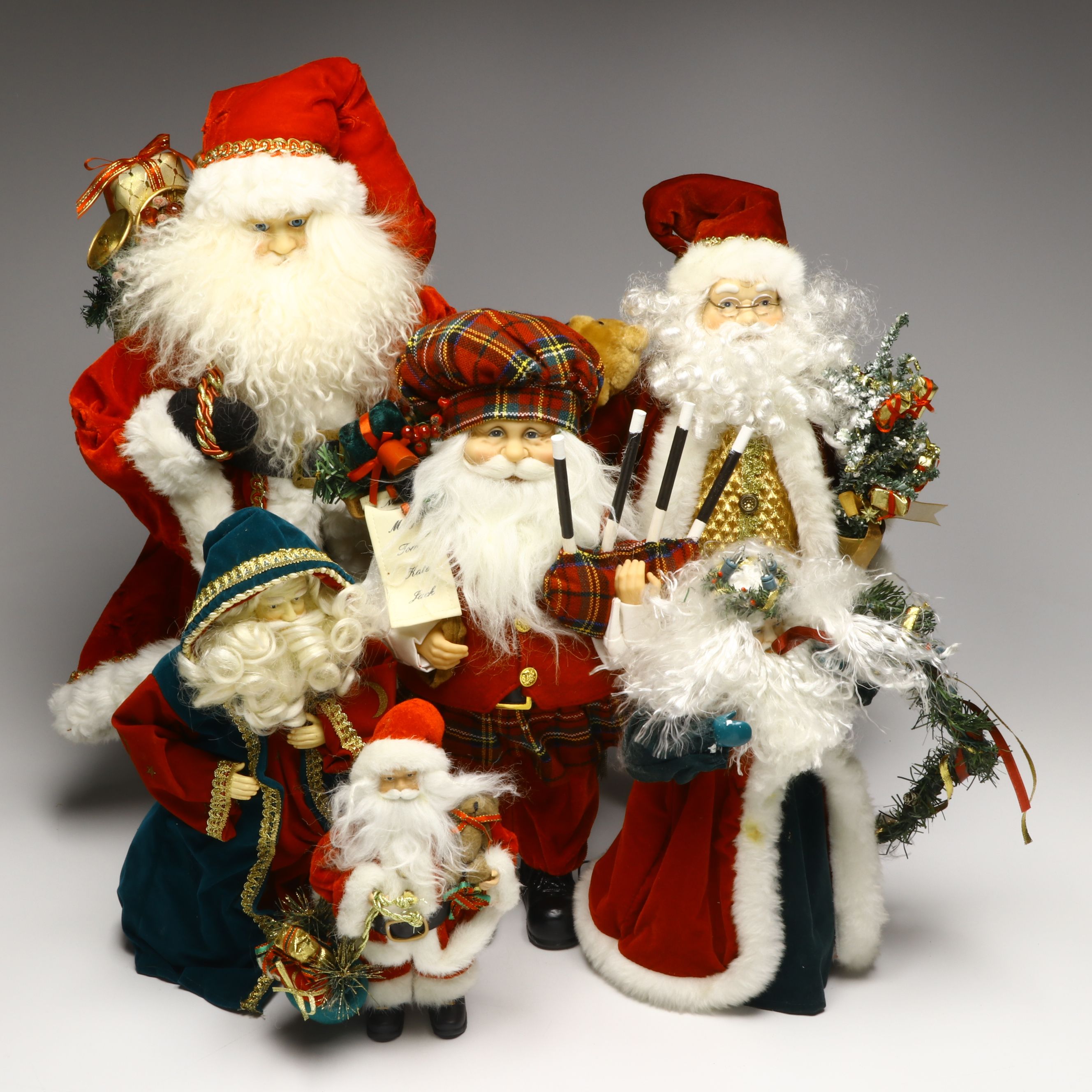 Lighted Tree Topper and More Christmas Santa Claus Figurines
