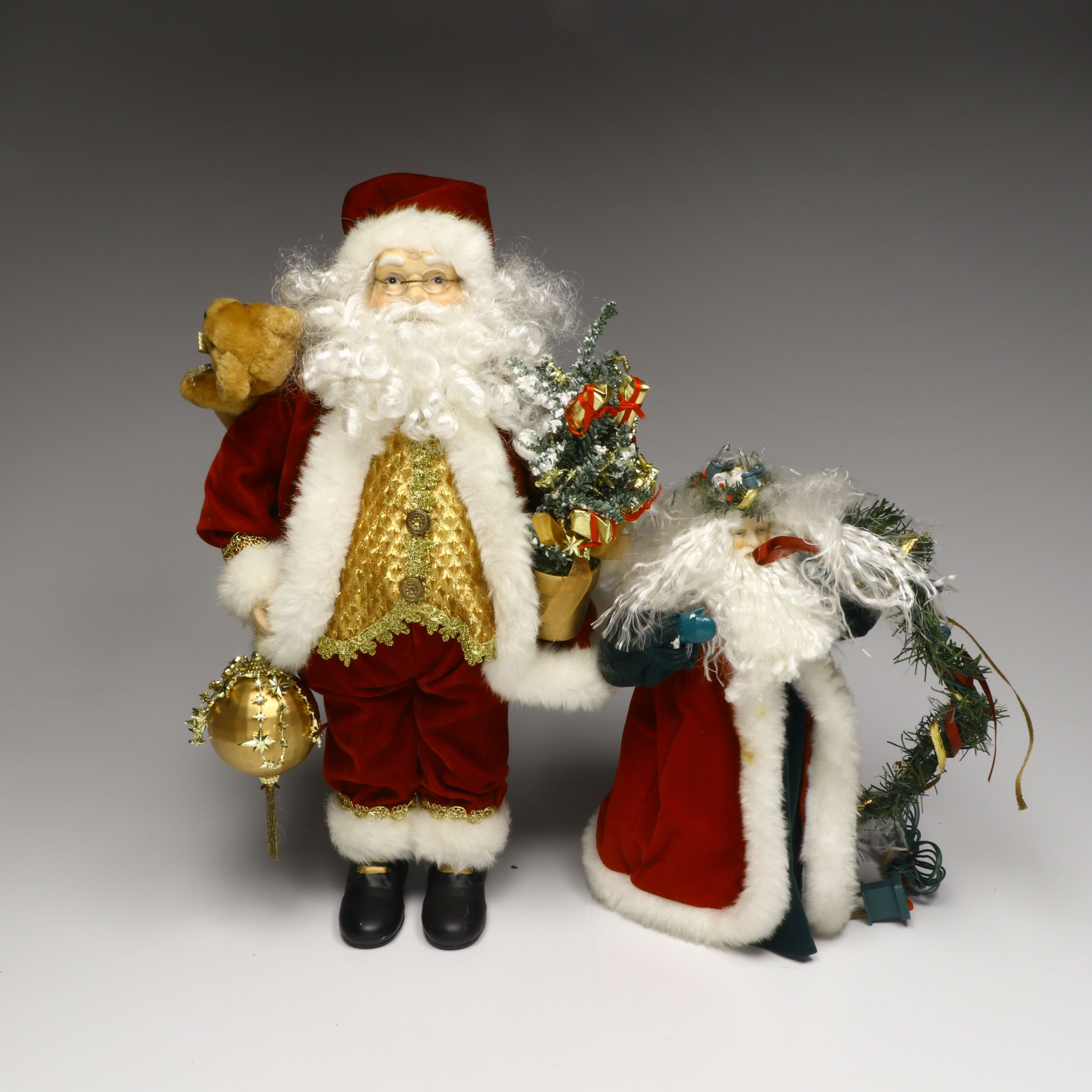 Lighted Tree Topper and More Christmas Santa Claus Figurines