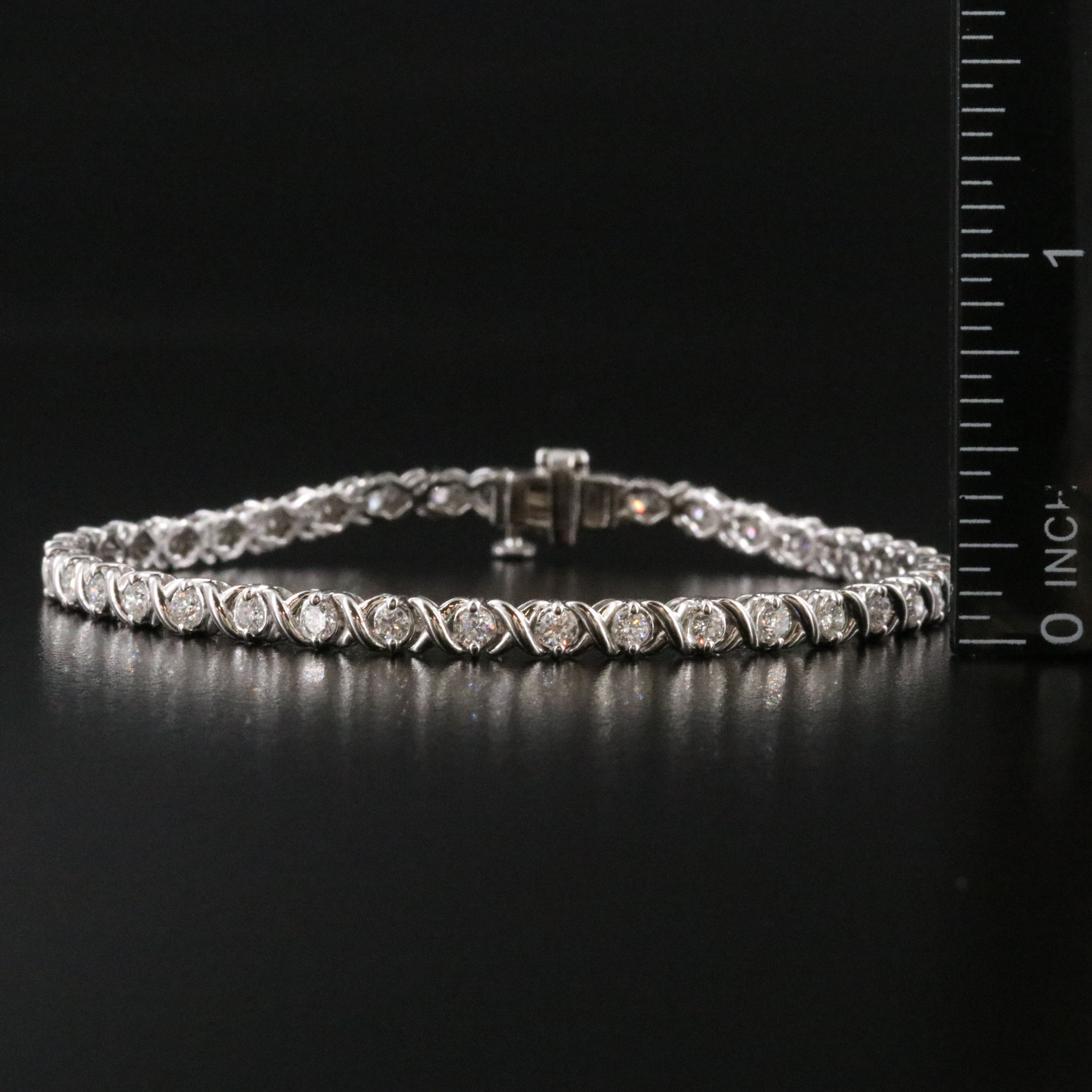 10K  2.90 CTW Lab Grown Diamond X Bracelet