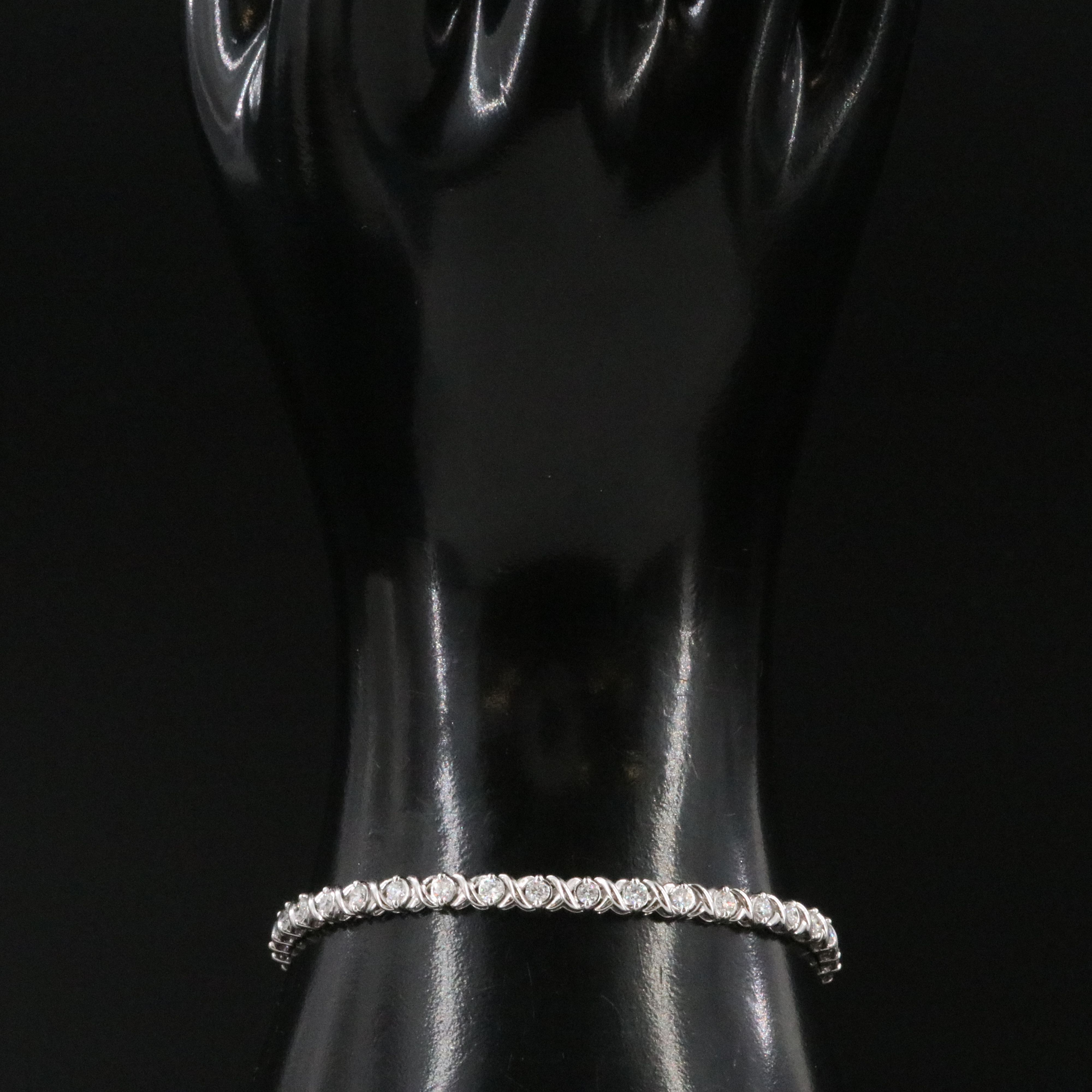 10K  2.90 CTW Lab Grown Diamond X Bracelet