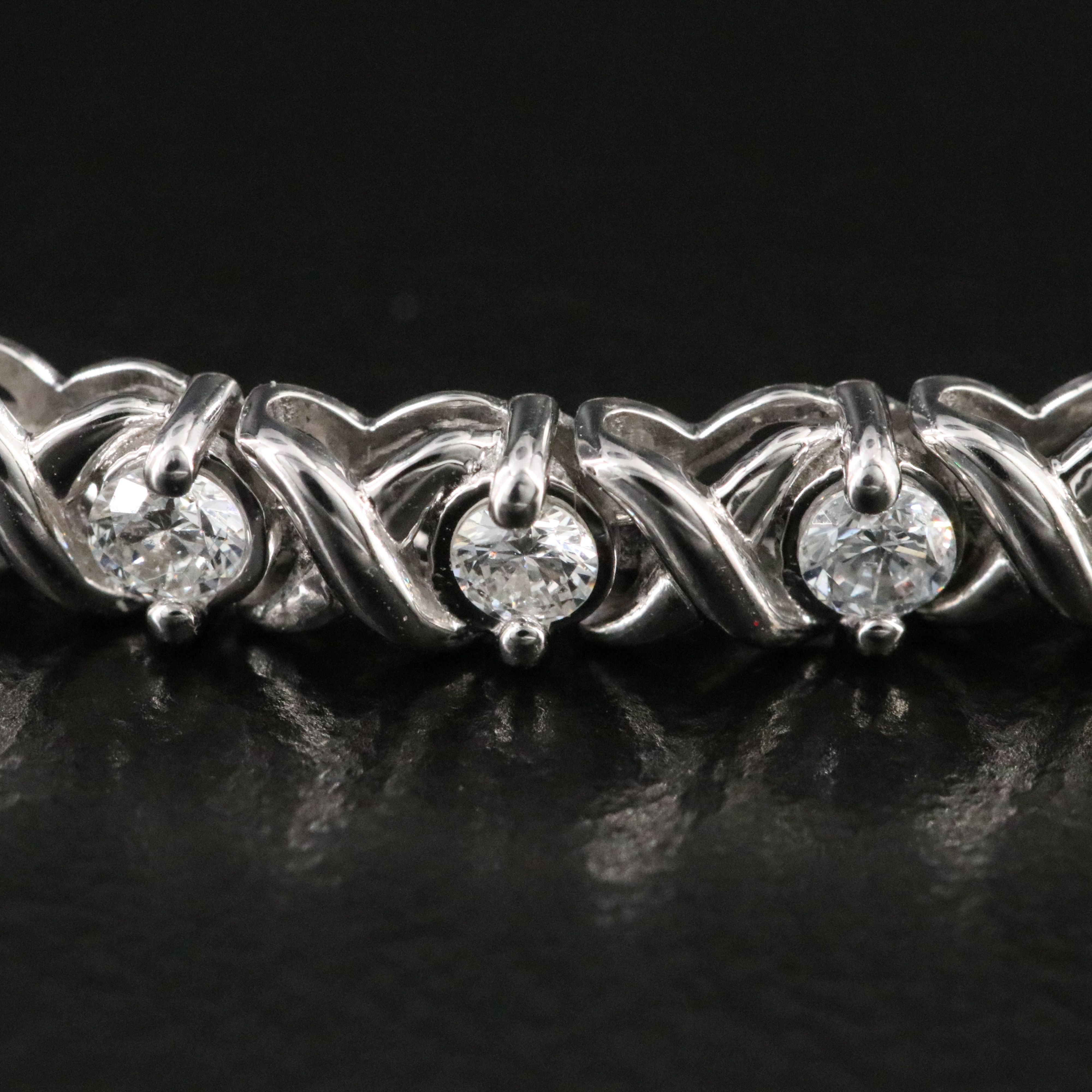 10K  2.90 CTW Lab Grown Diamond X Bracelet