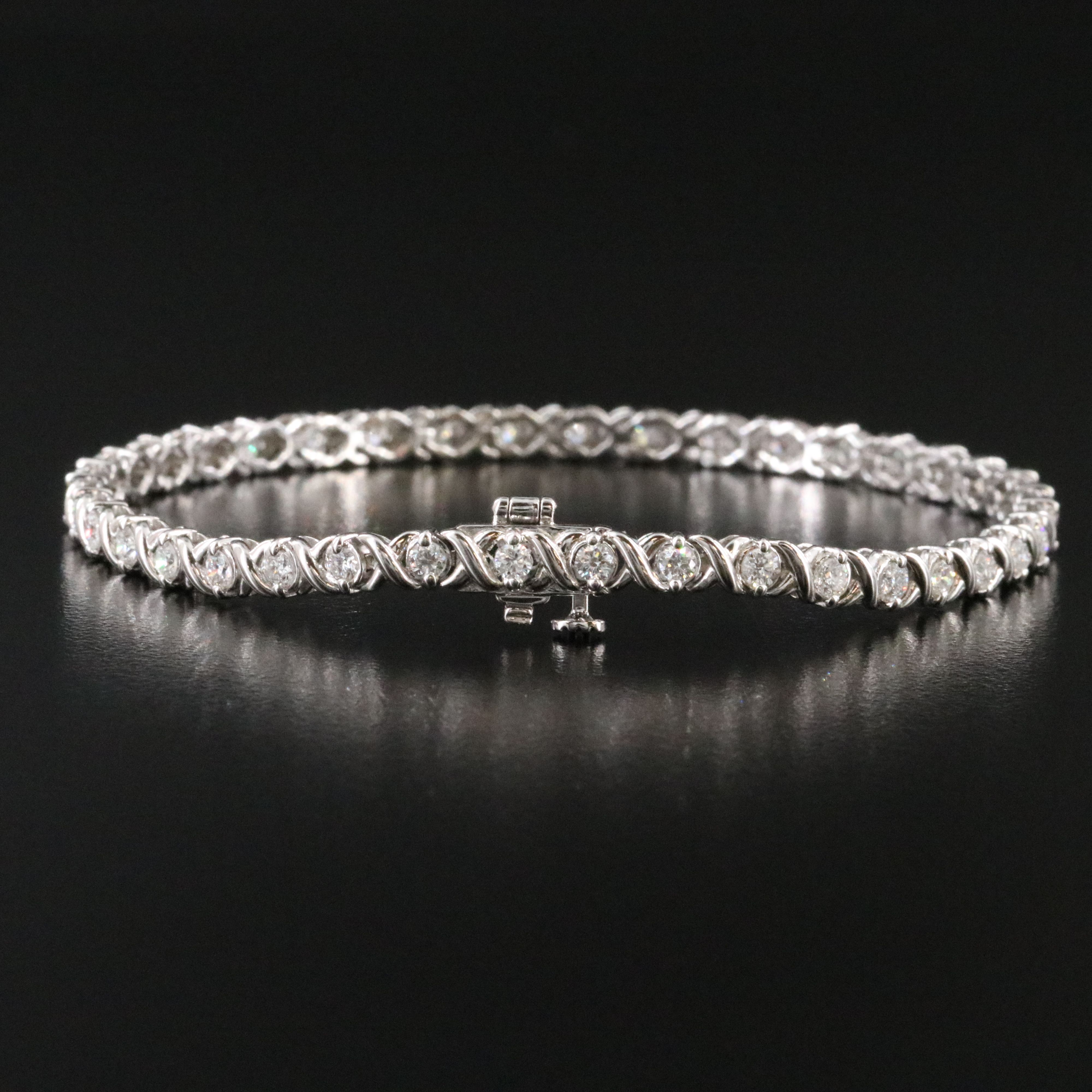 10K  2.90 CTW Lab Grown Diamond X Bracelet