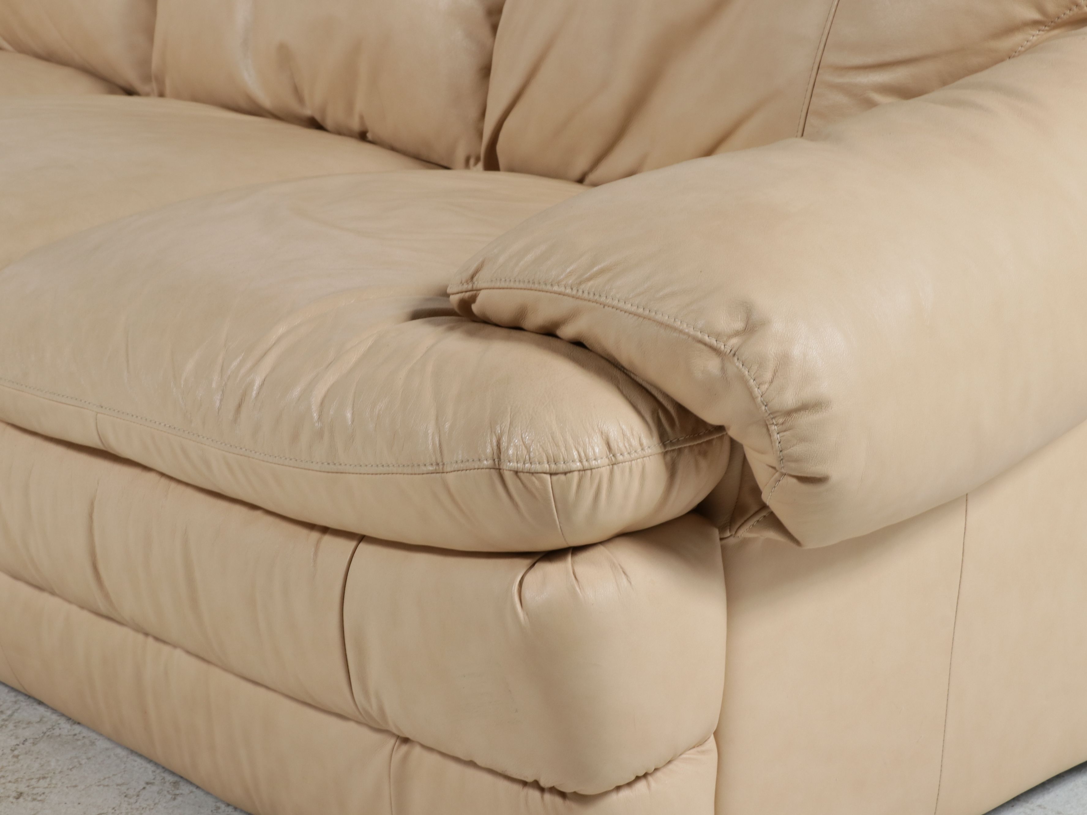 Natuzzi Leather Three-Seat Sofa, Late 20th Century