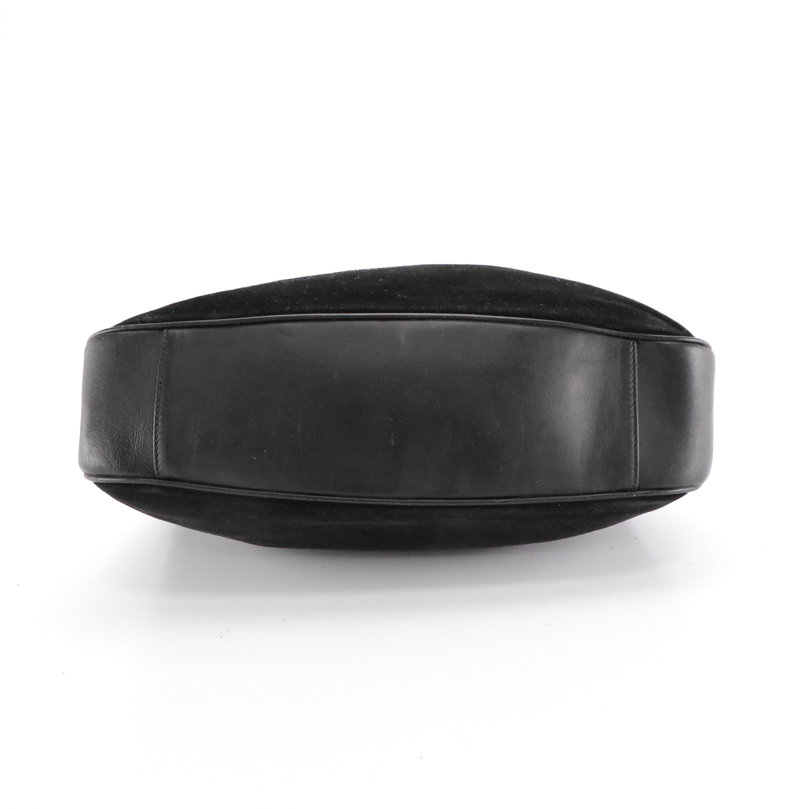 Gucci Bamboo Black Suede and Leather Two-Way Hobo Bag