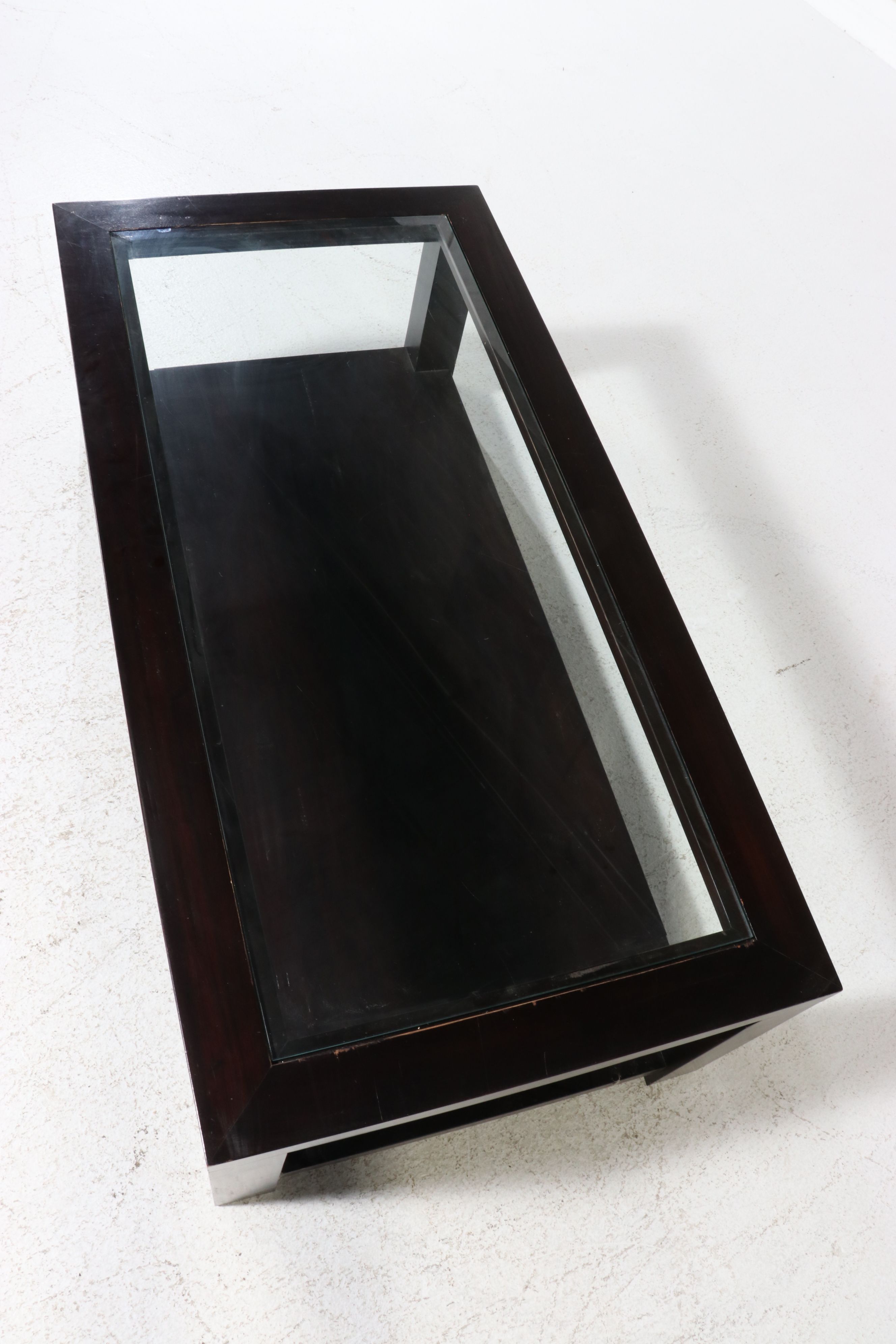 Contemporary Coffee Table with Inset Glass Top