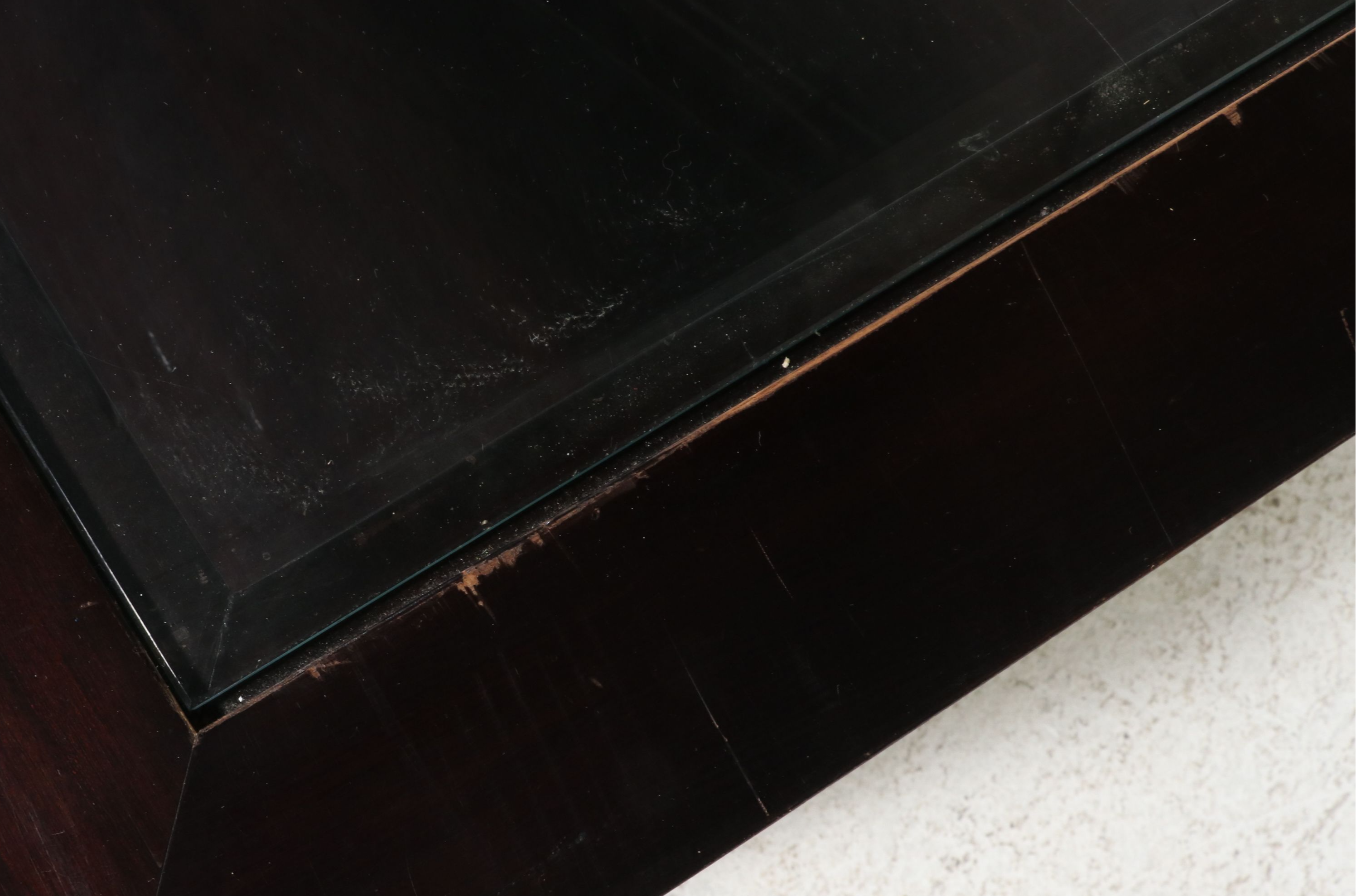 Contemporary Coffee Table with Inset Glass Top