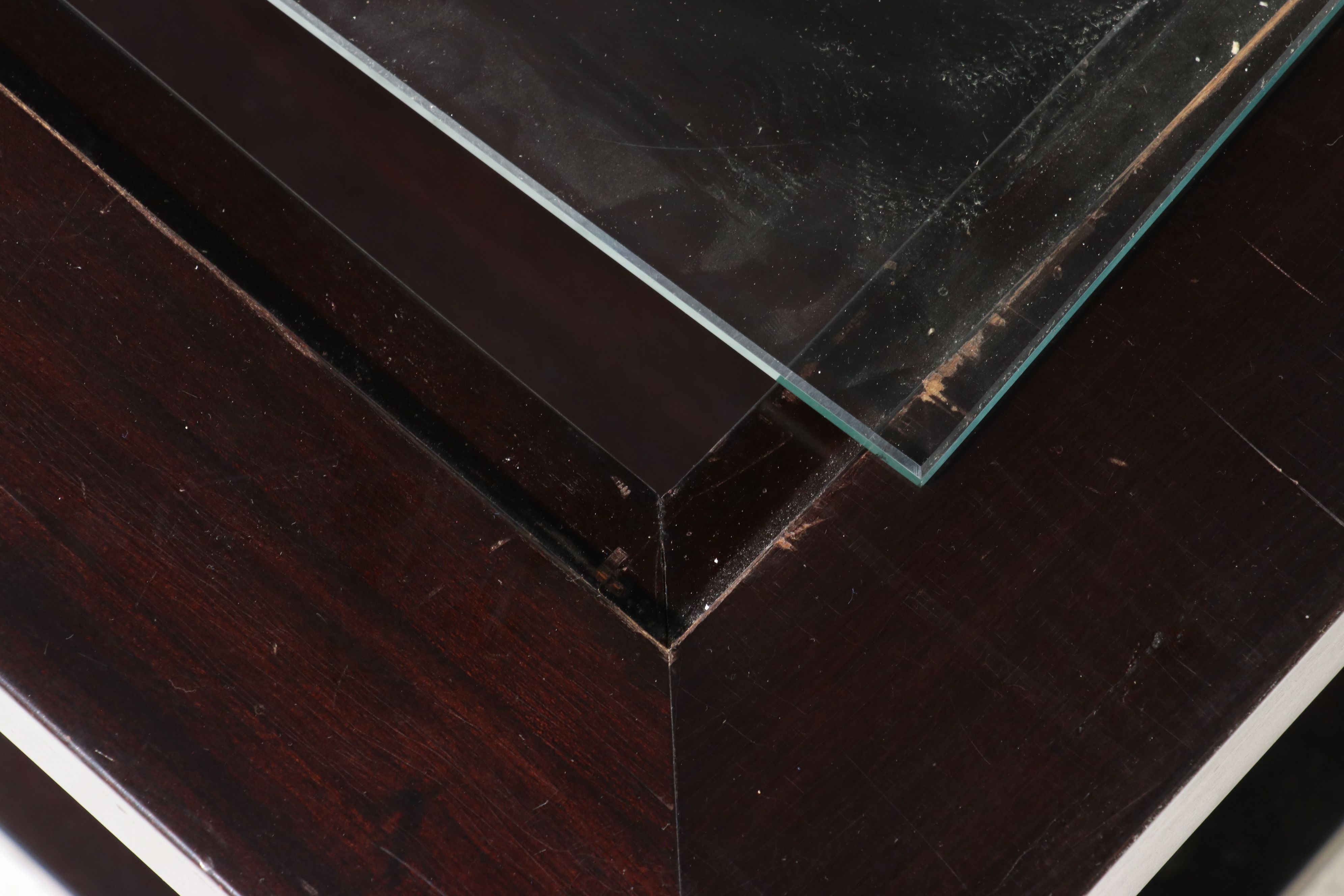 Contemporary Coffee Table with Inset Glass Top