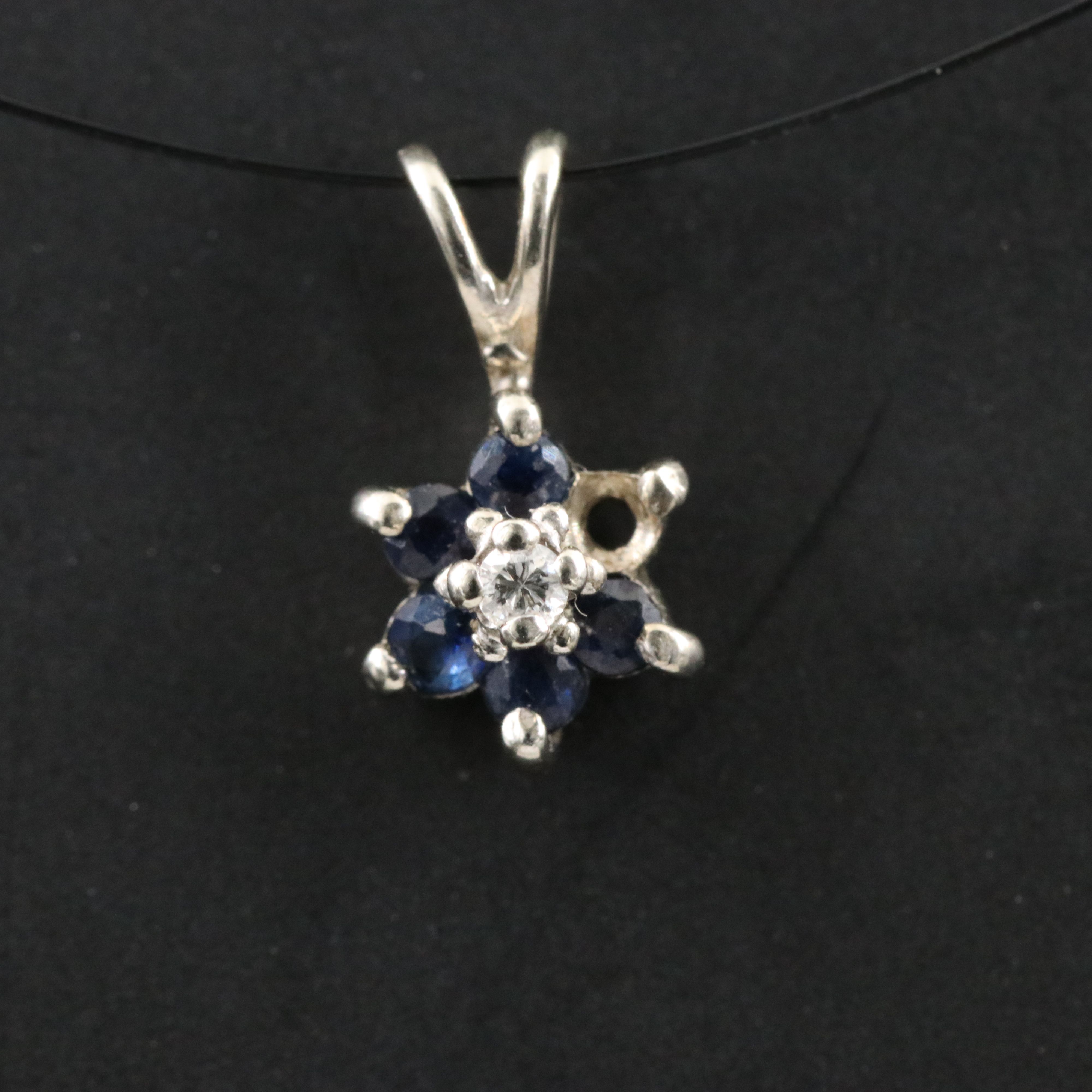 10K Sapphire and Diamond Pendant
