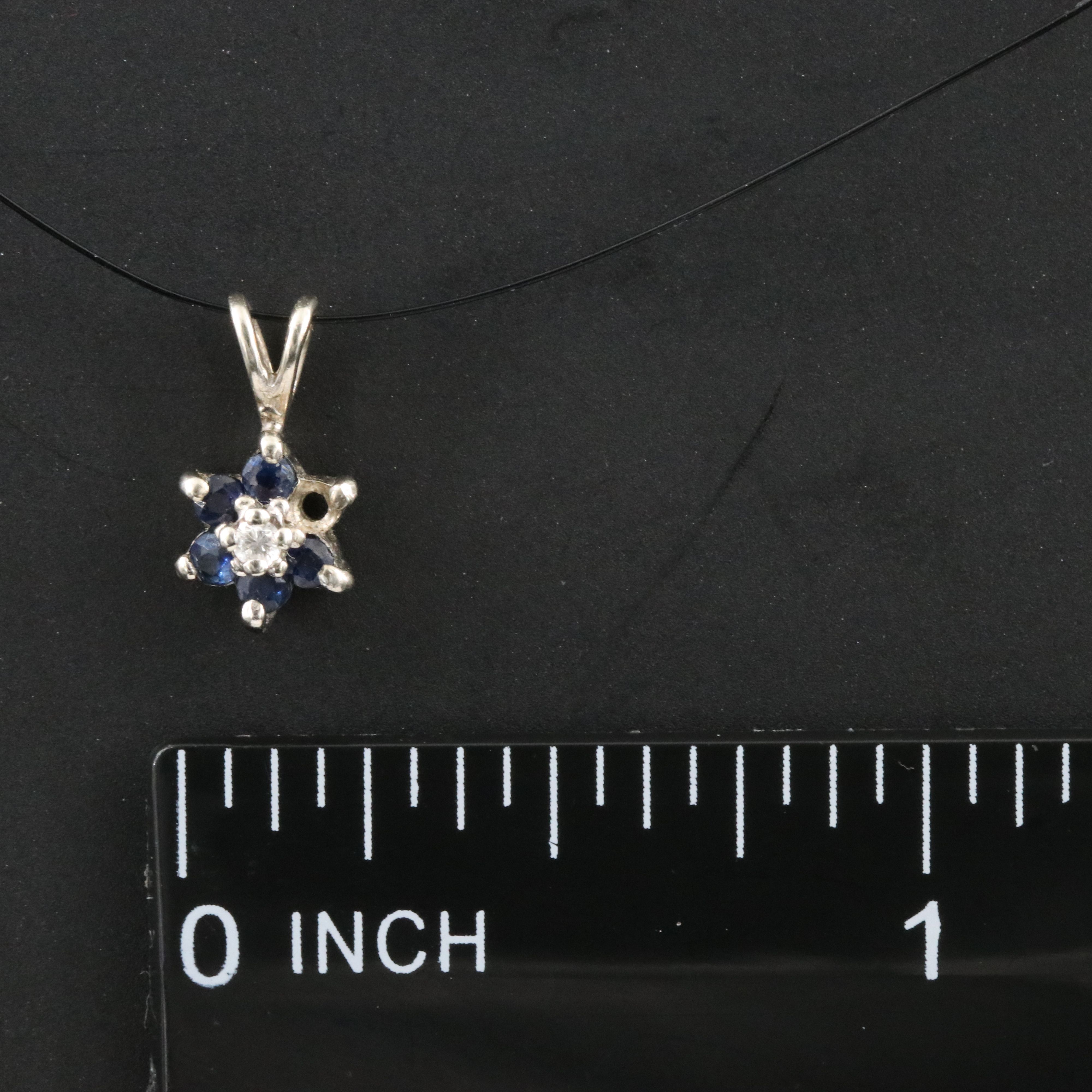 10K Sapphire and Diamond Pendant