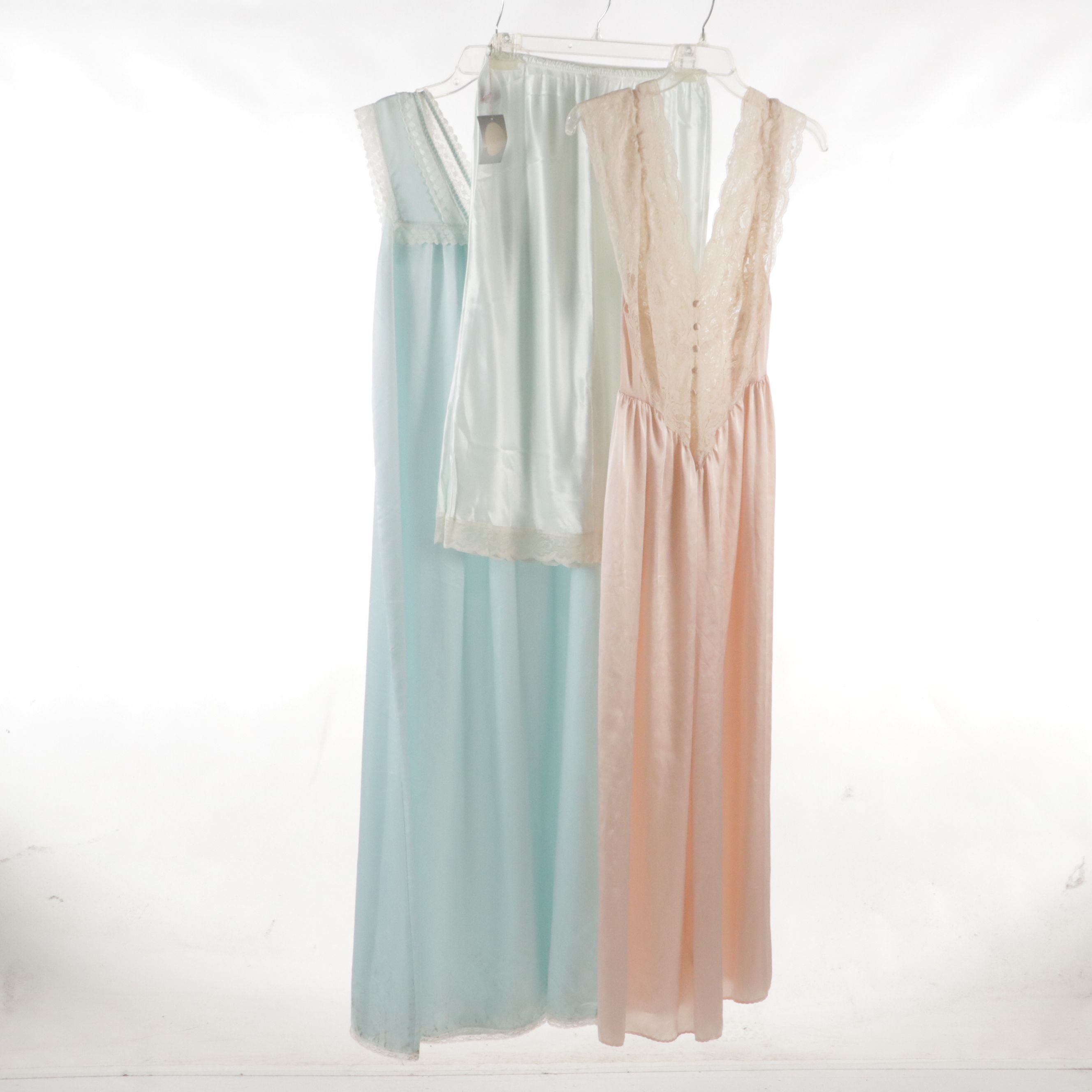 Christian Dior Slip and Sleeveless Nightgowns Trimmed in Lace