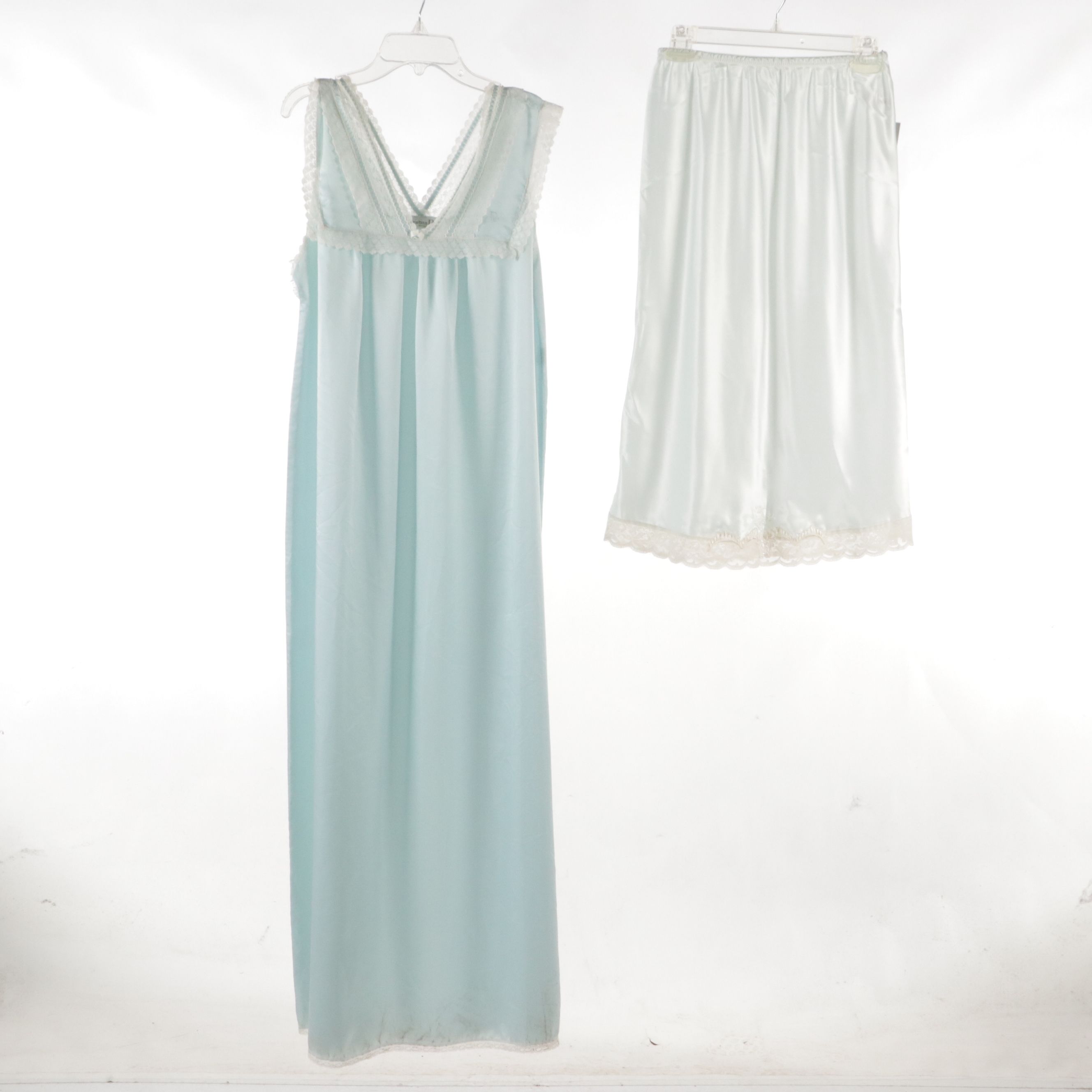 Christian Dior Slip and Sleeveless Nightgowns Trimmed in Lace