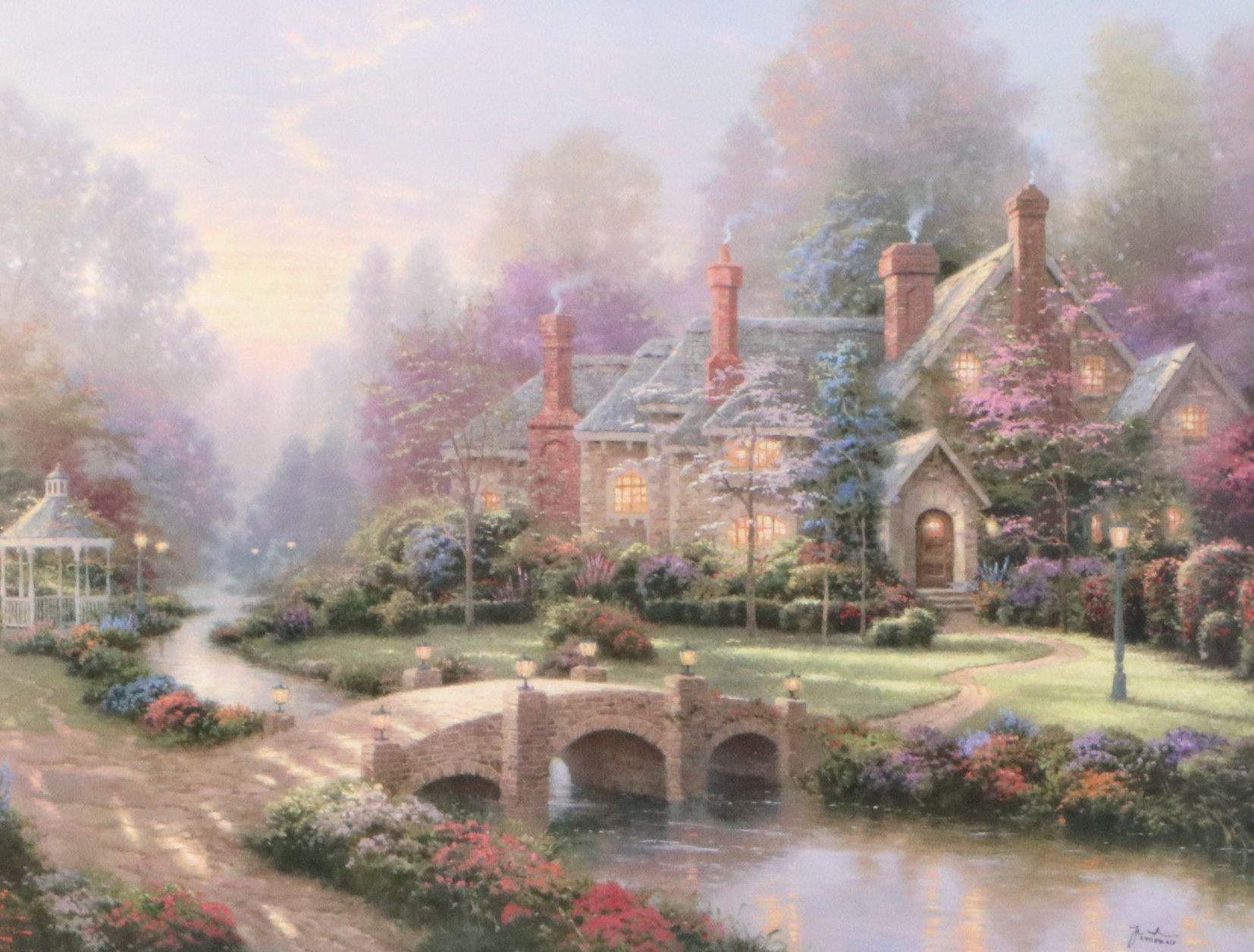 Thomas Kinkade Offset Lithograph "Beyond Spring Gate"