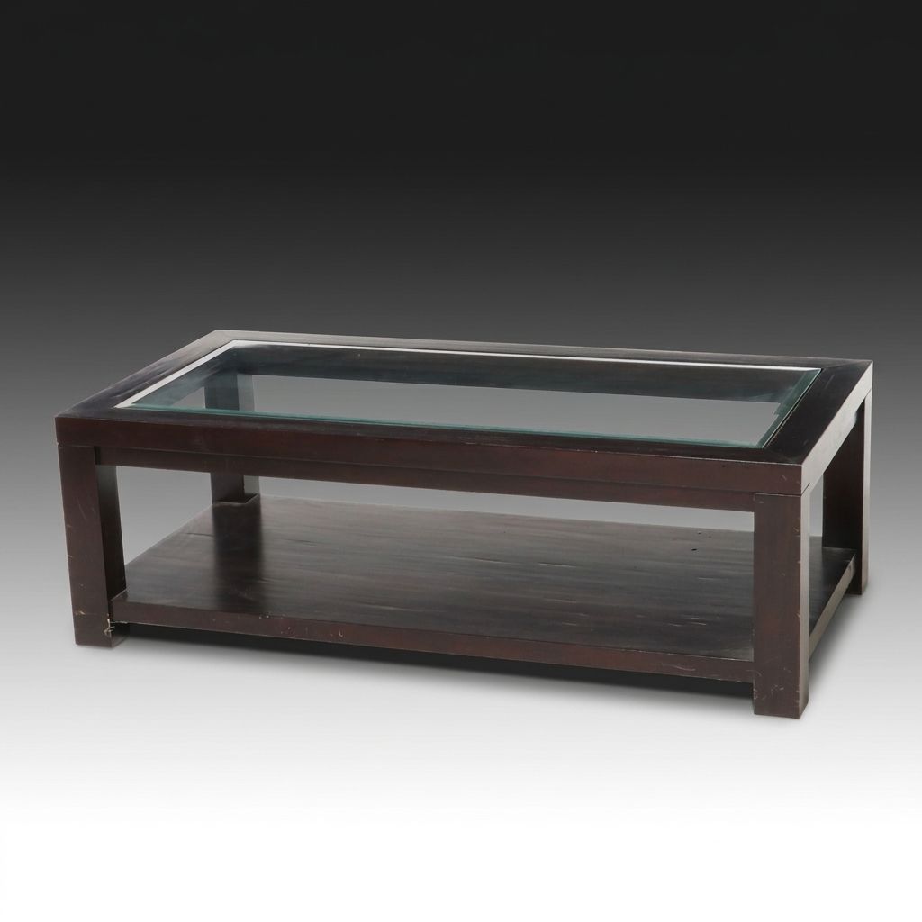 Contemporary Coffee Table with Inset Glass Top
