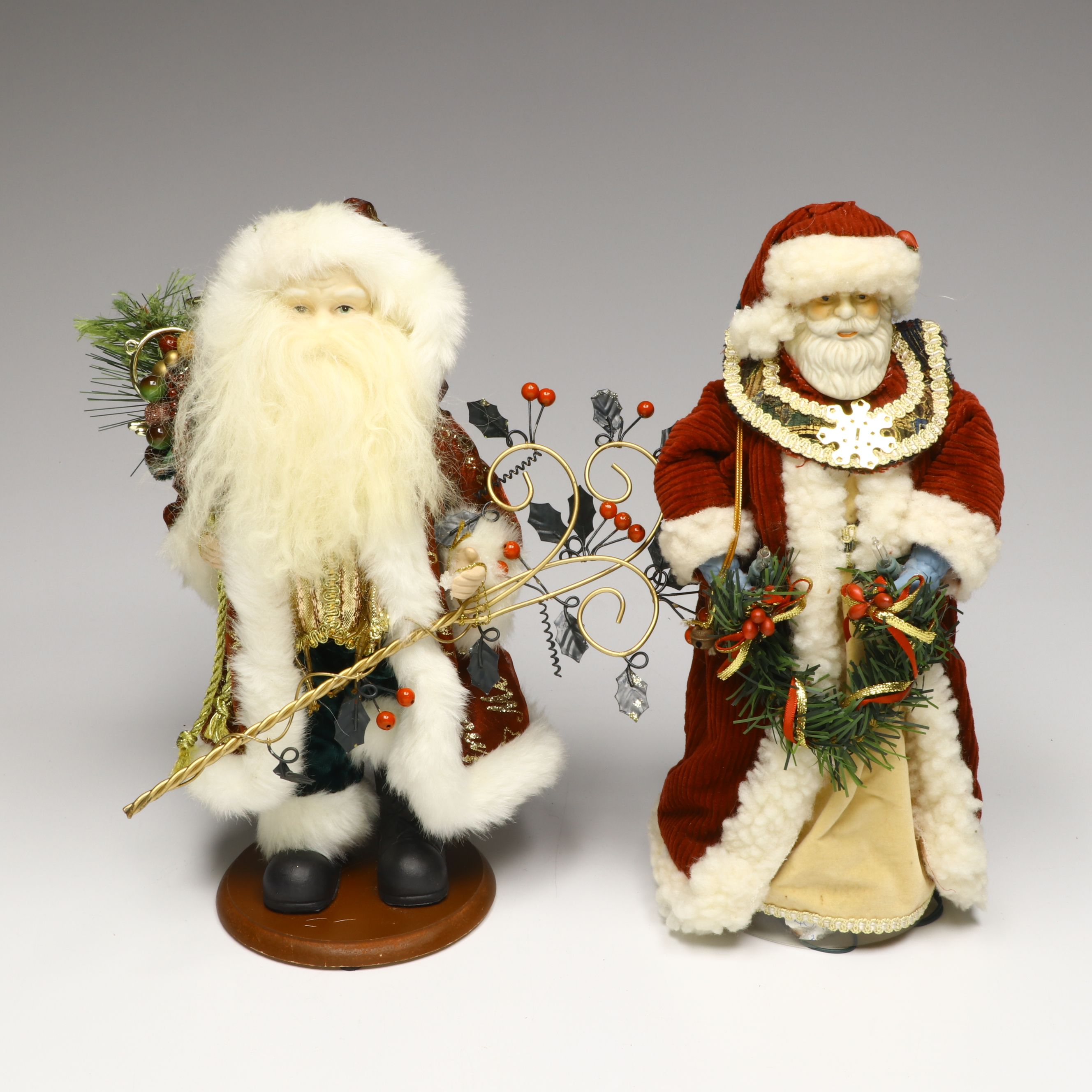 Lighted Tree Topper and More Santa Claus Christmas Figurines