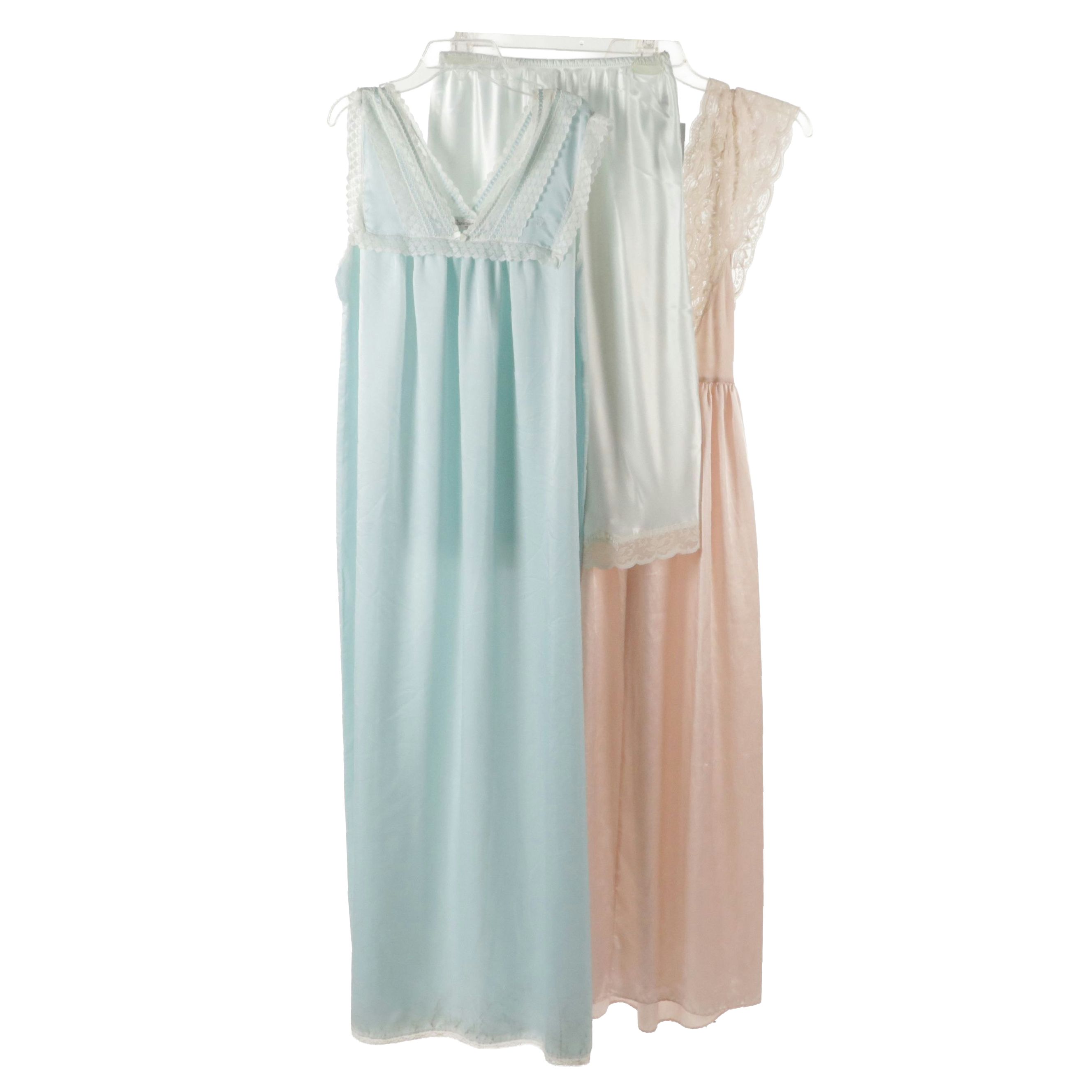 Christian Dior Slip and Sleeveless Nightgowns Trimmed in Lace