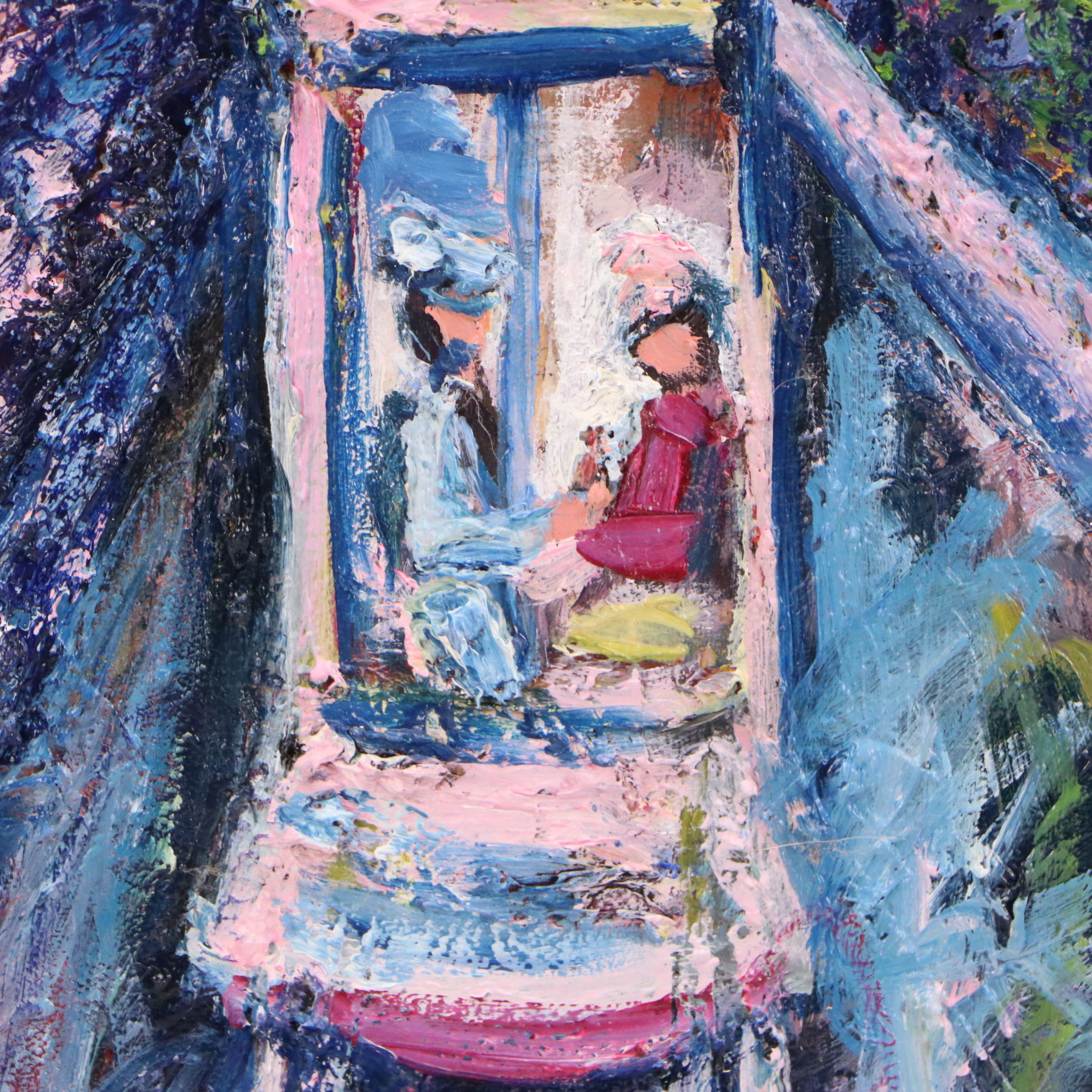 Steve Nassano Cityscape Oil Painting "Tower of Ft. Thomas," 2019