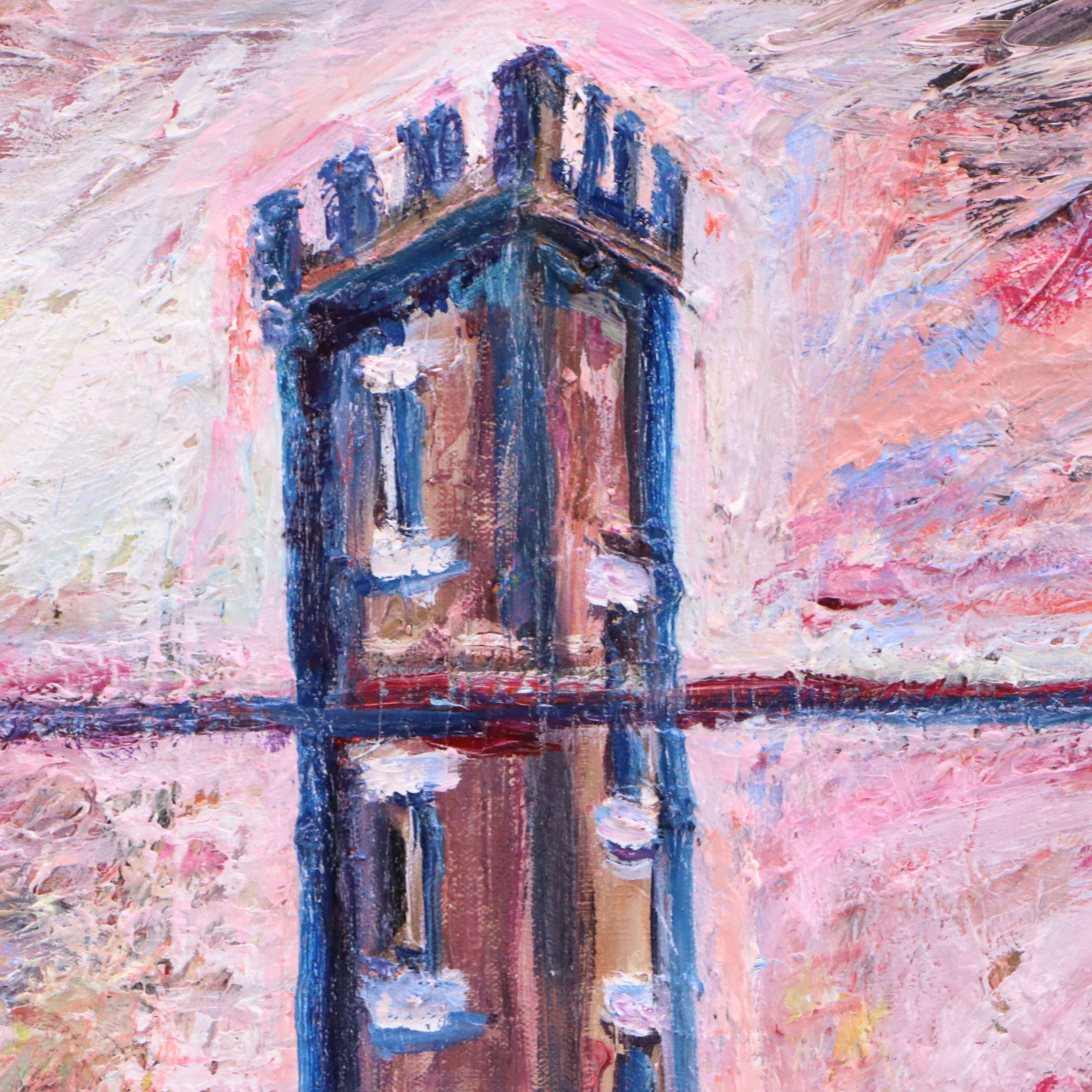 Steve Nassano Cityscape Oil Painting "Tower of Ft. Thomas," 2019