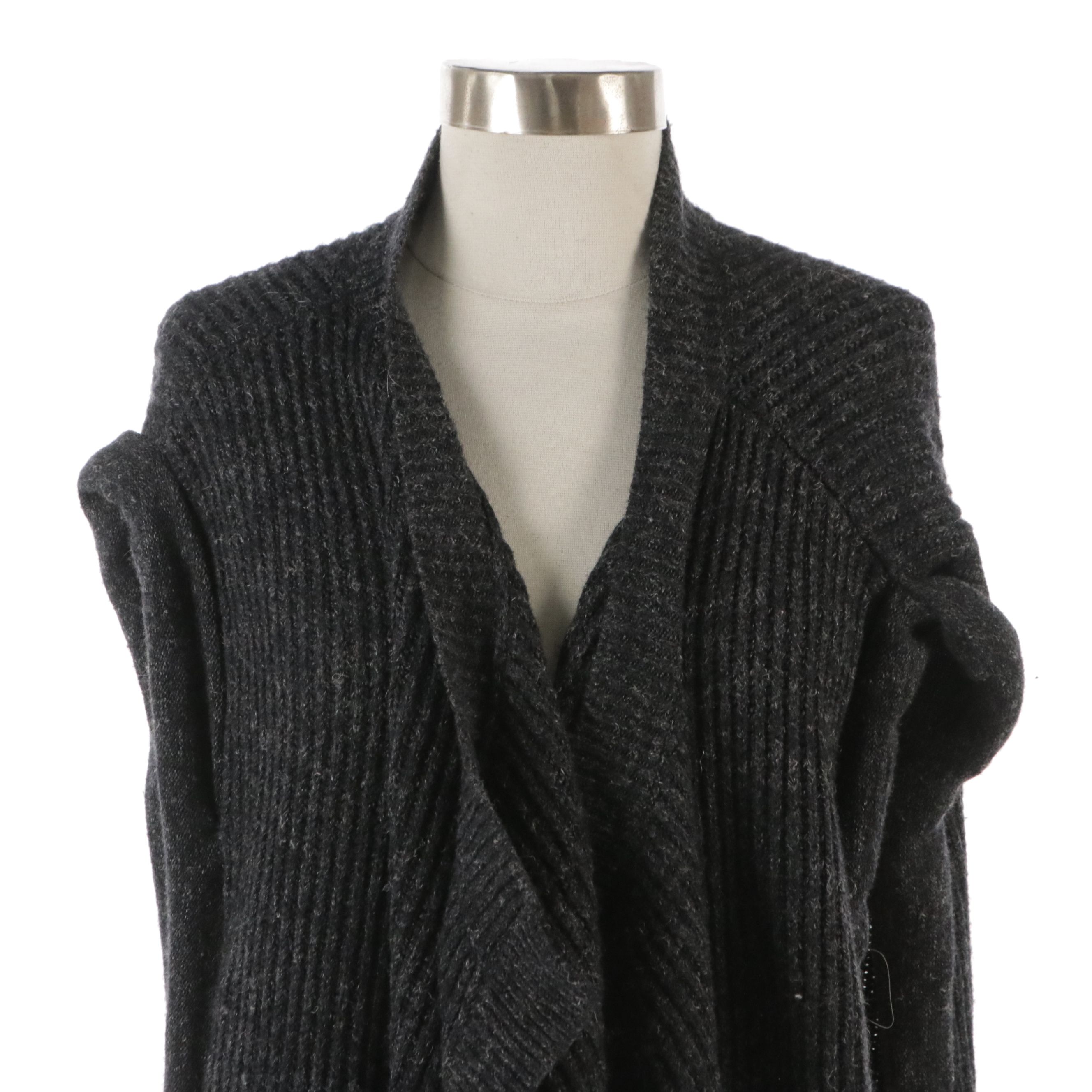 Maison Margiela Sleeveless Wrap Cardigan and Alexander McQueen Printed Leggings