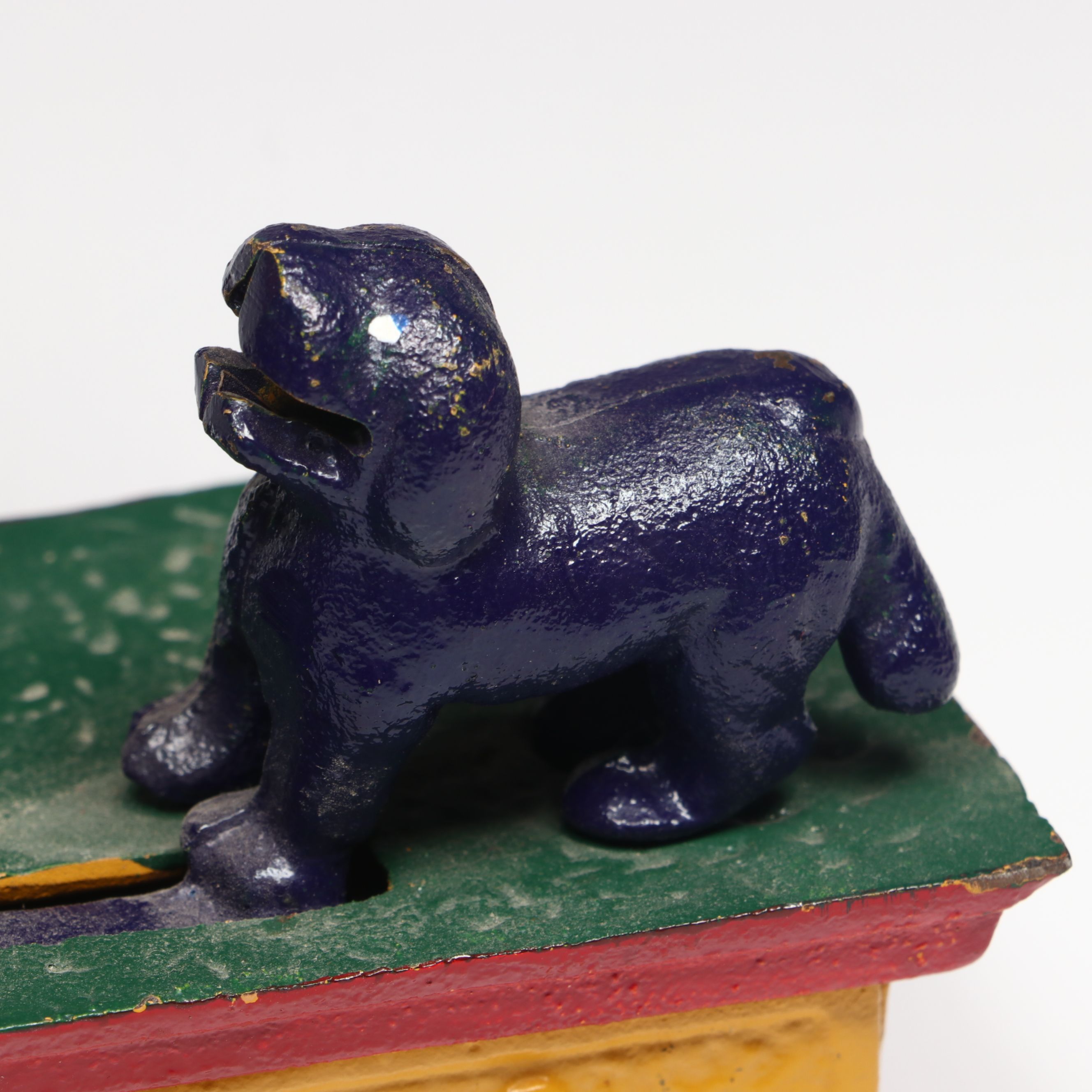 Polychrome Cast Iron "Trick Dog" Mechanical Coin Bank, 20th Century