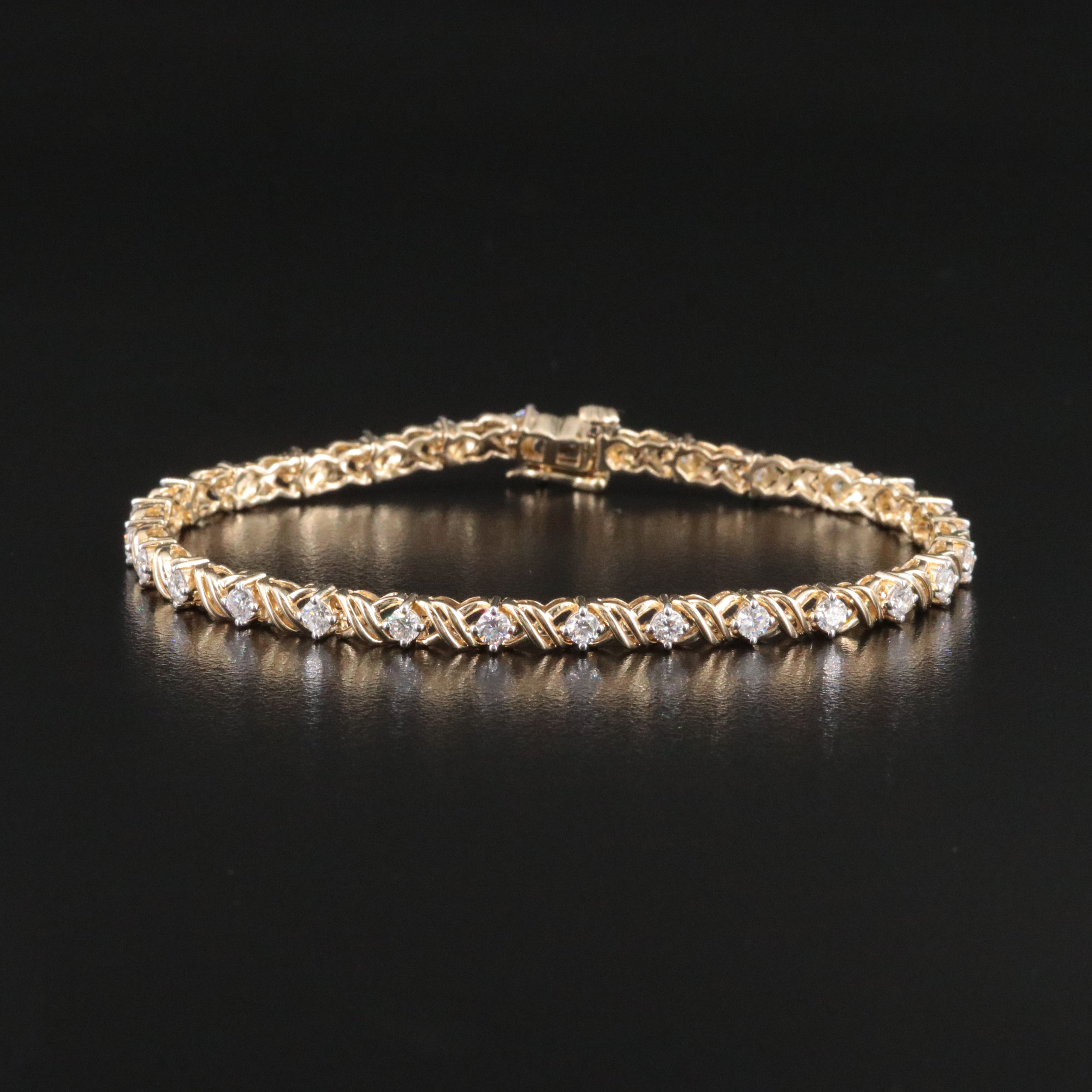 10K 1.75 CTW Lab Grown Diamond "XO" Bracelet
