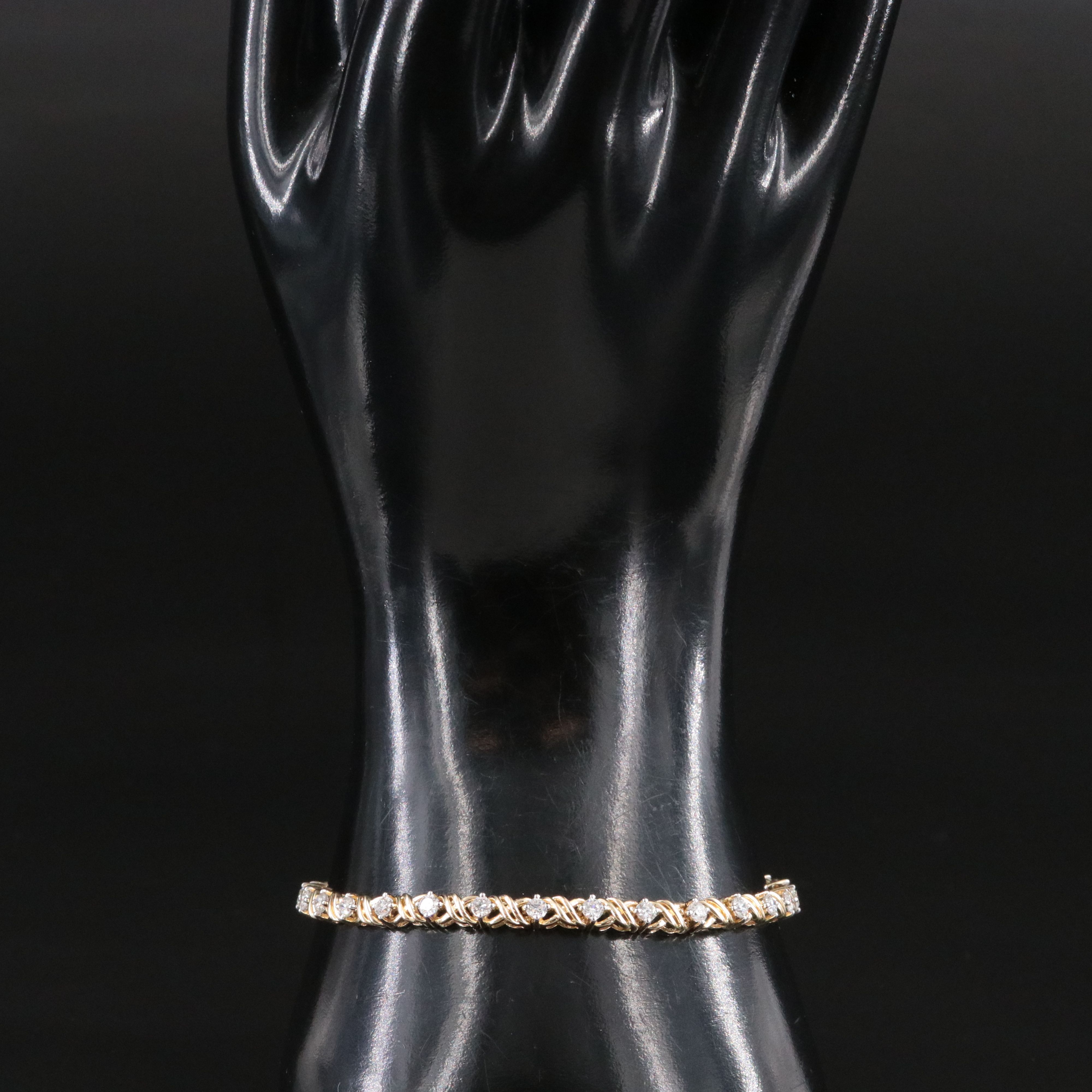 10K 1.75 CTW Lab Grown Diamond "XO" Bracelet