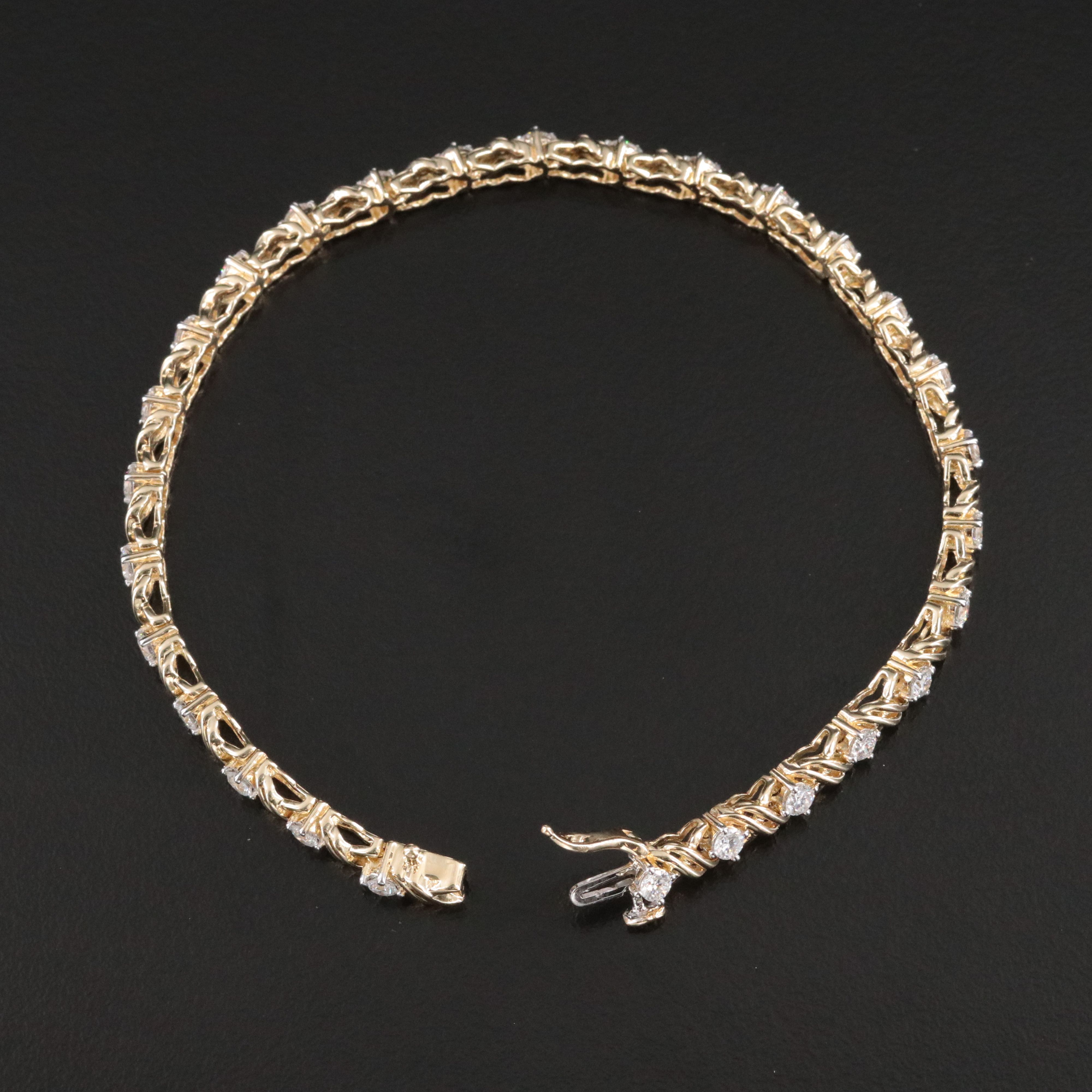 10K 1.75 CTW Lab Grown Diamond "XO" Bracelet