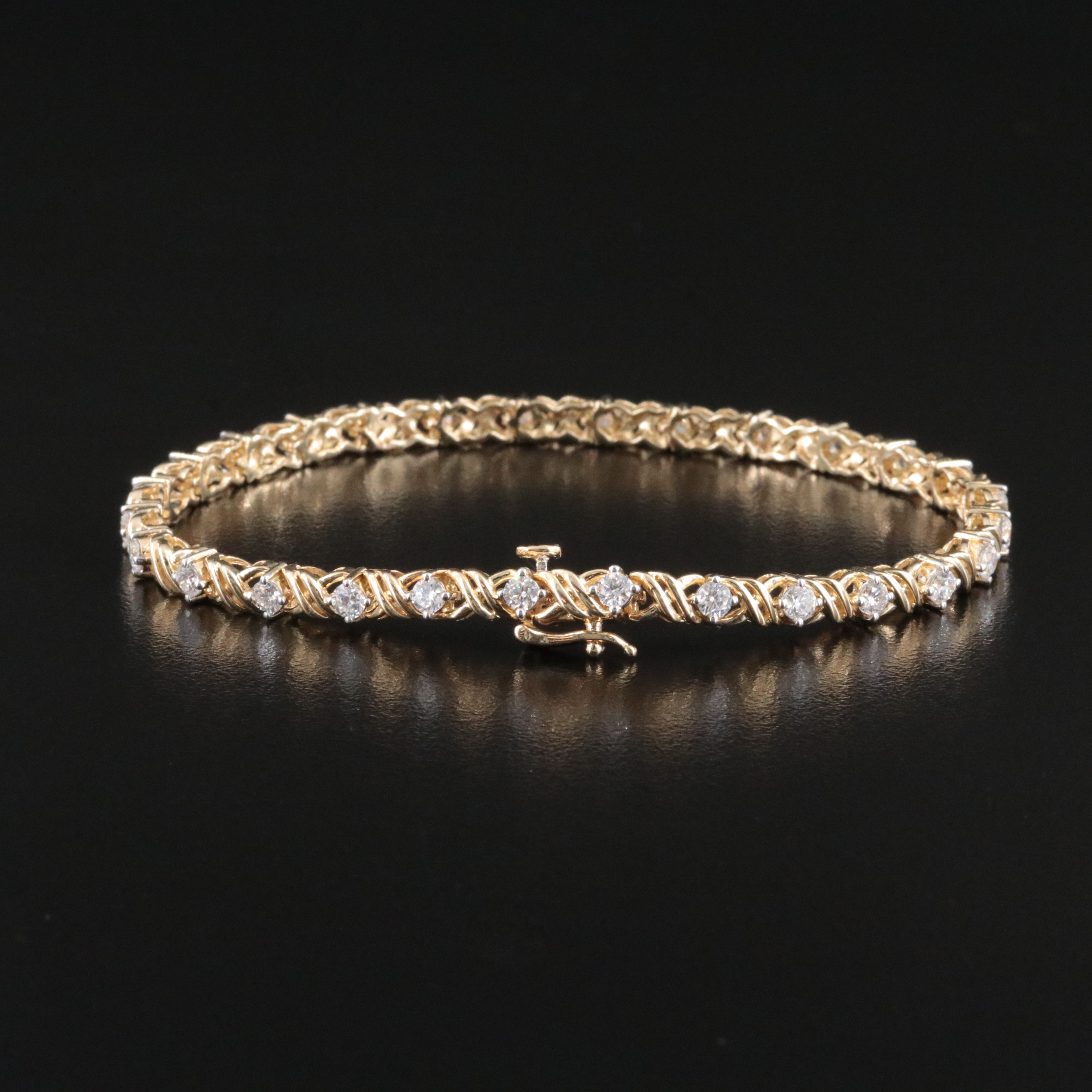 10K 1.75 CTW Lab Grown Diamond "XO" Bracelet