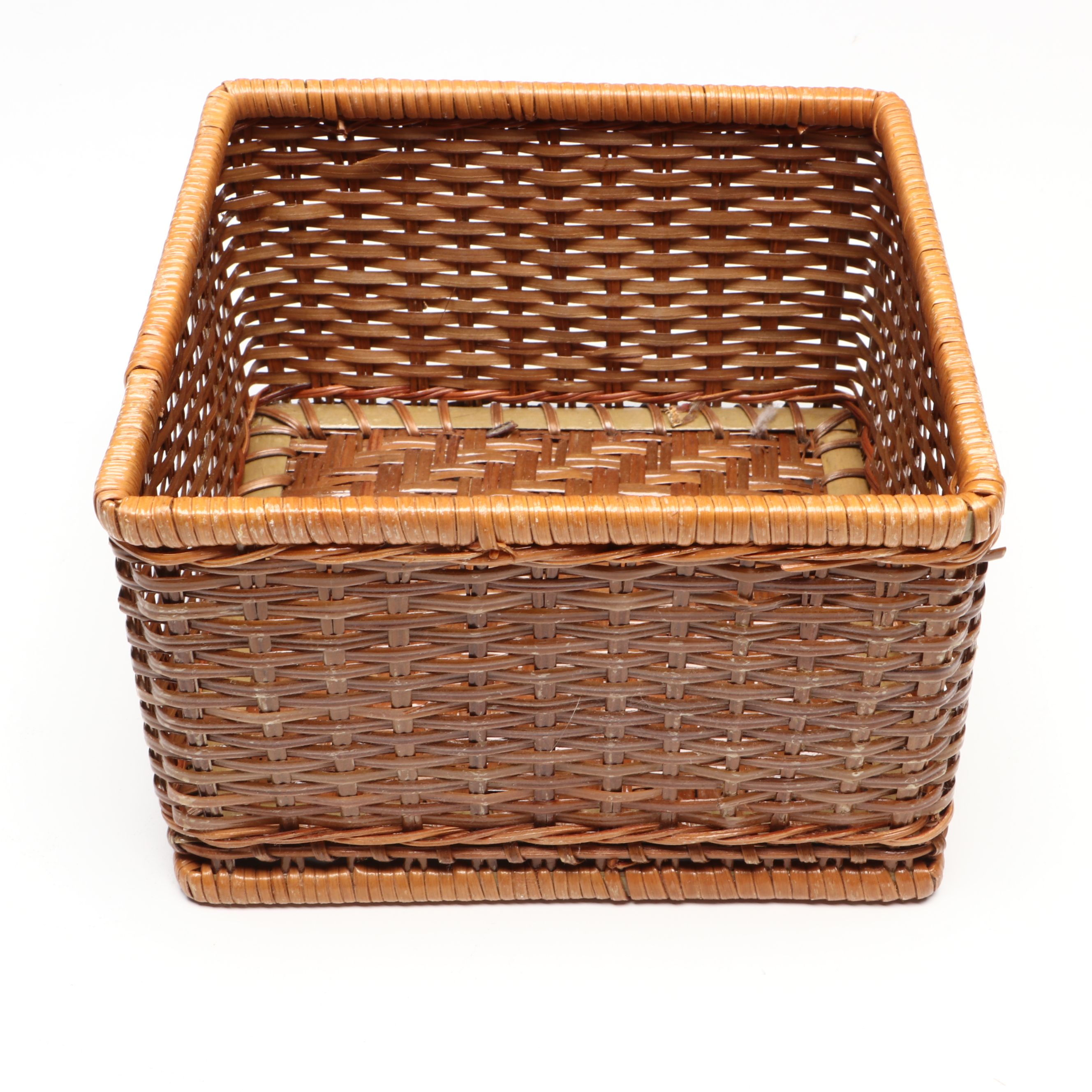 Rustic Handwoven Bamboo and Rattan Baskets with Other Wicker Boxes and Vase