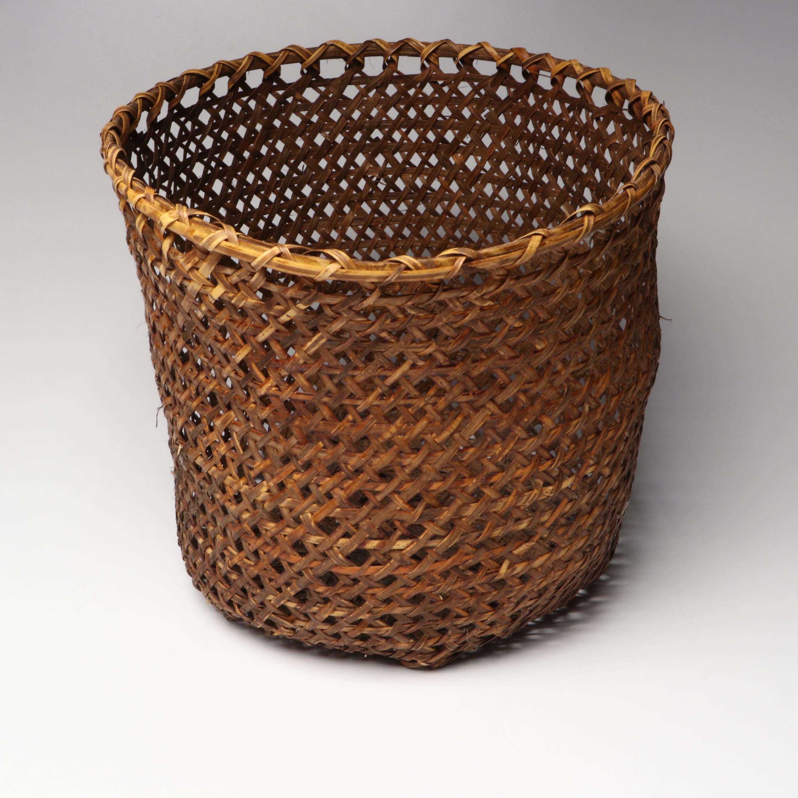 Rustic Handwoven Bamboo and Rattan Baskets with Other Wicker Boxes and Vase