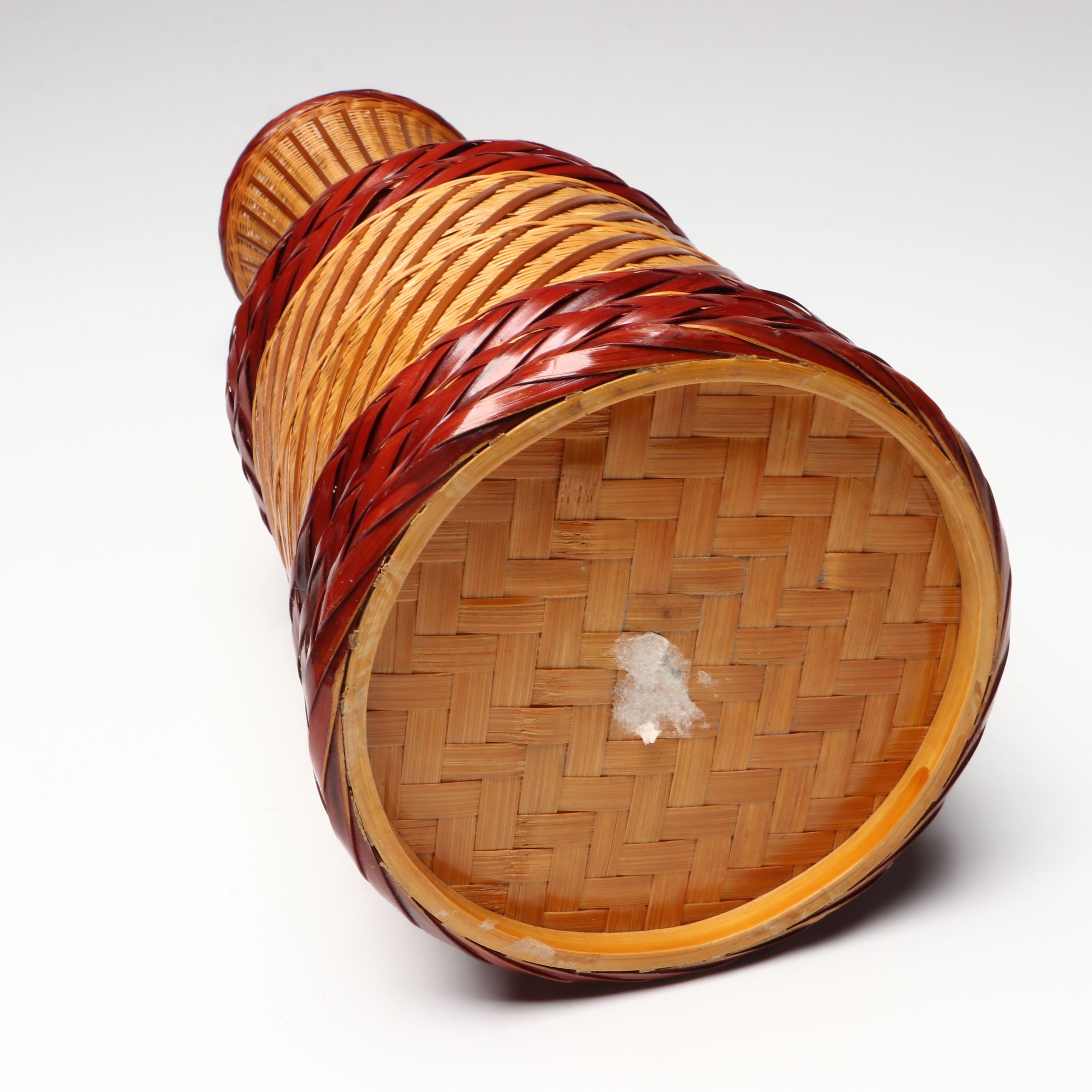 Rustic Handwoven Bamboo and Rattan Baskets with Other Wicker Boxes and Vase