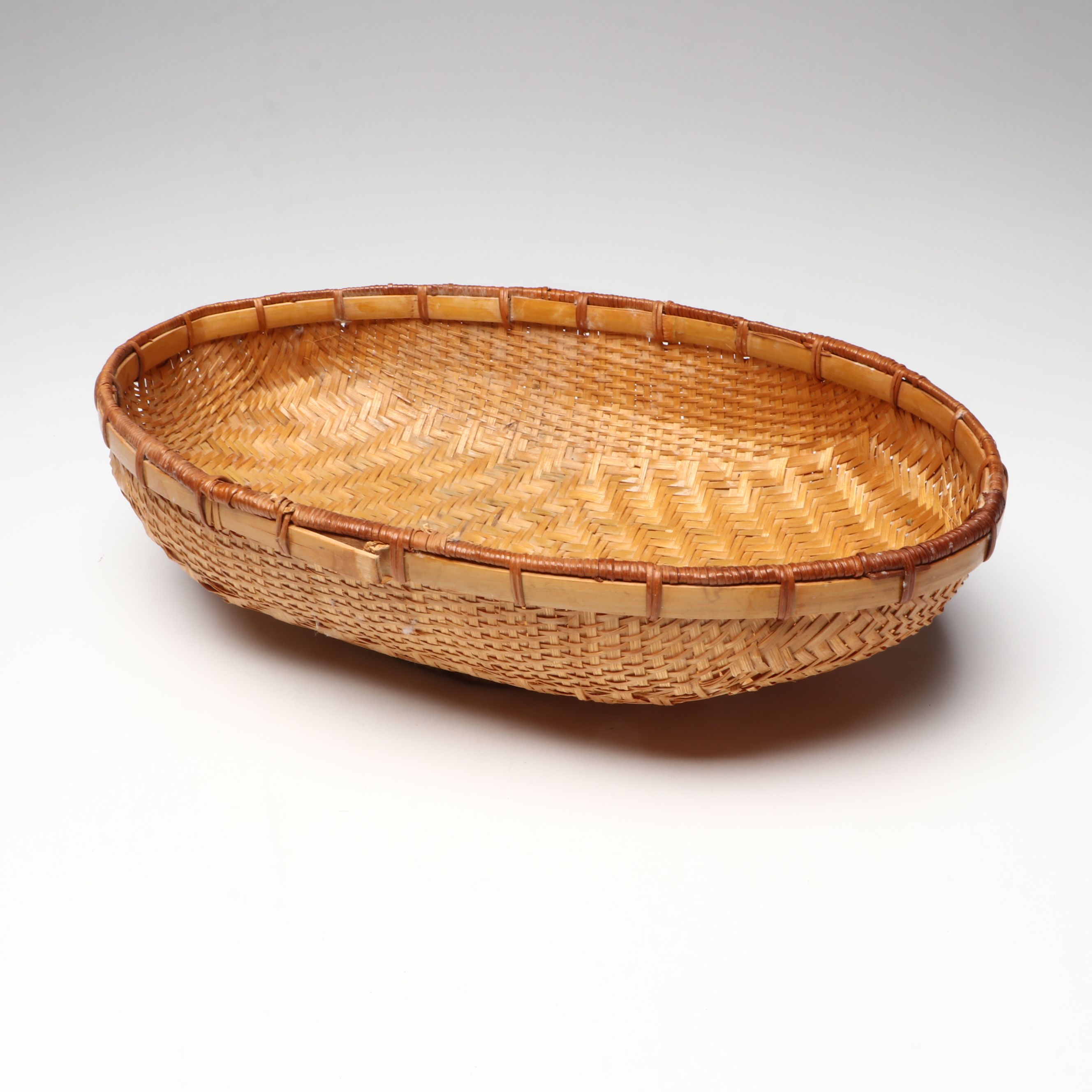 Rustic Handwoven Bamboo and Rattan Baskets with Other Wicker Boxes and Vase