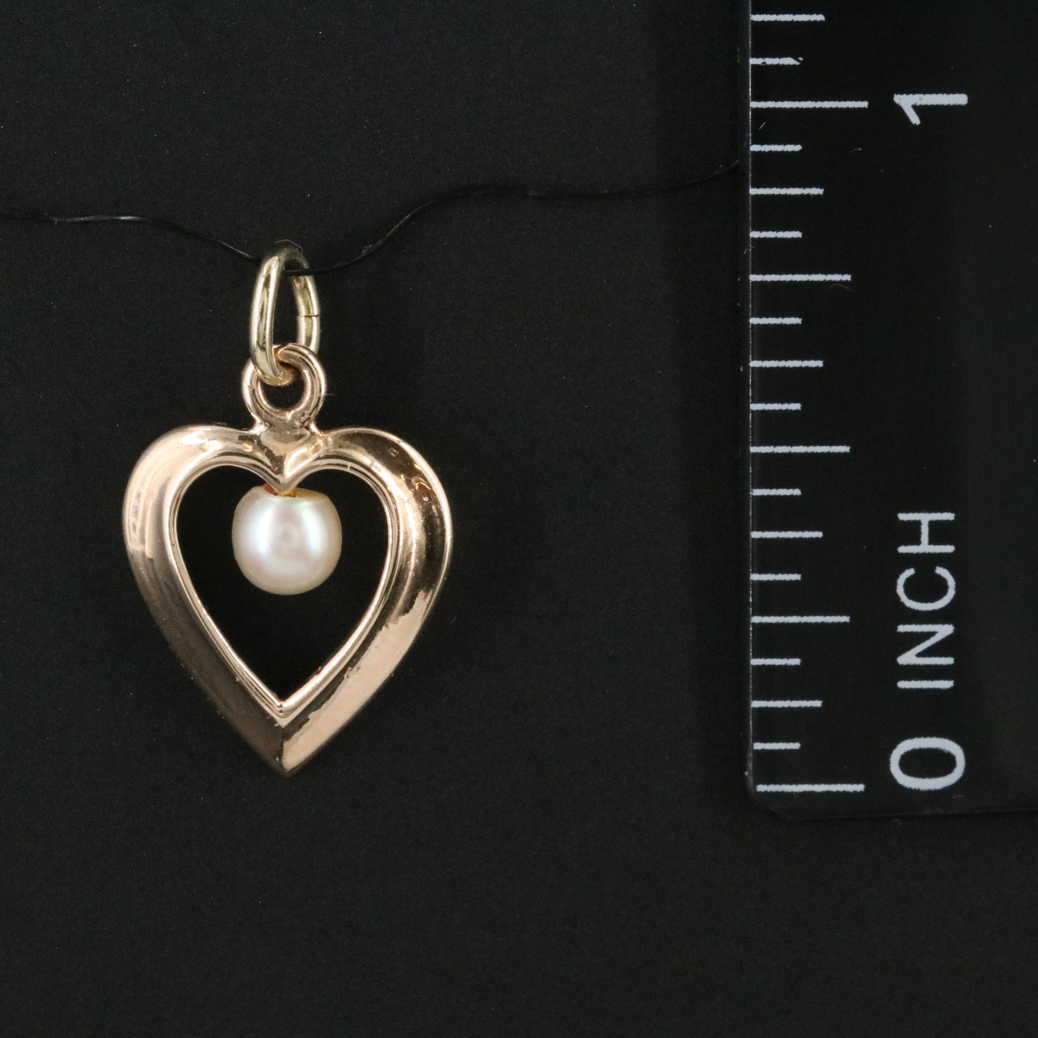14K Pearl Heart Pendant