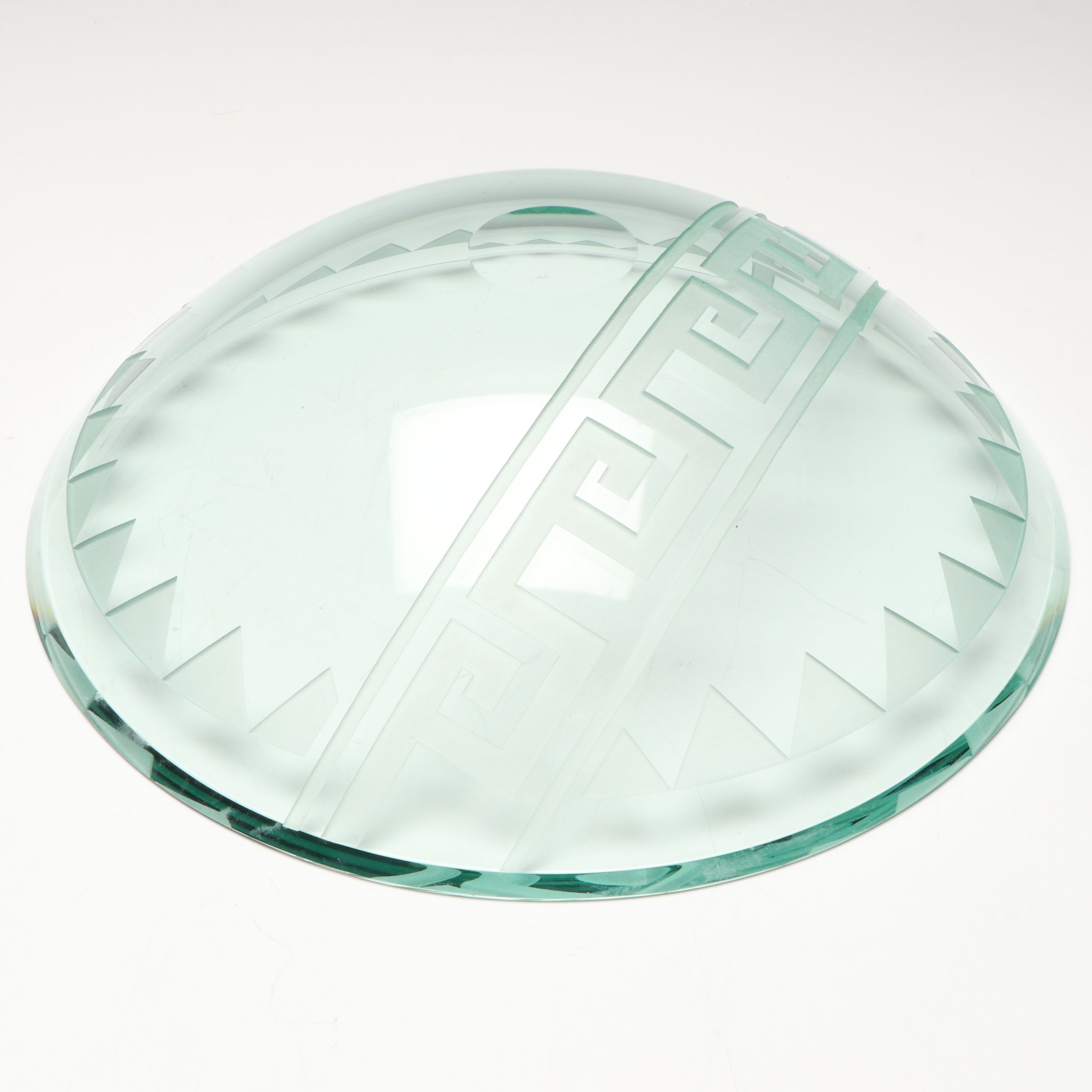 Schlanser Design Greek Key Pedestal Bowl with Gilt Porcelain Centerpiece Bowl