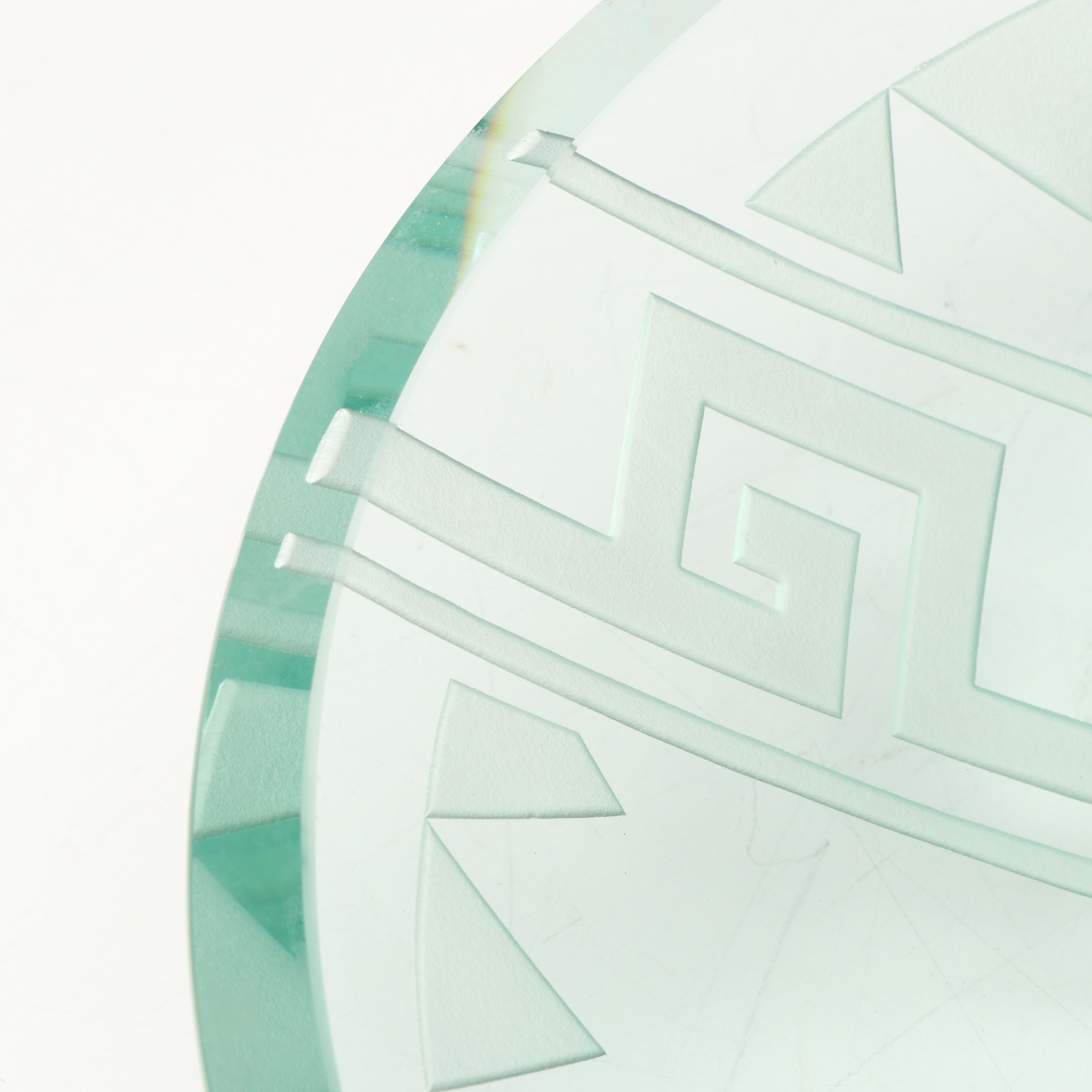 Schlanser Design Greek Key Pedestal Bowl with Gilt Porcelain Centerpiece Bowl